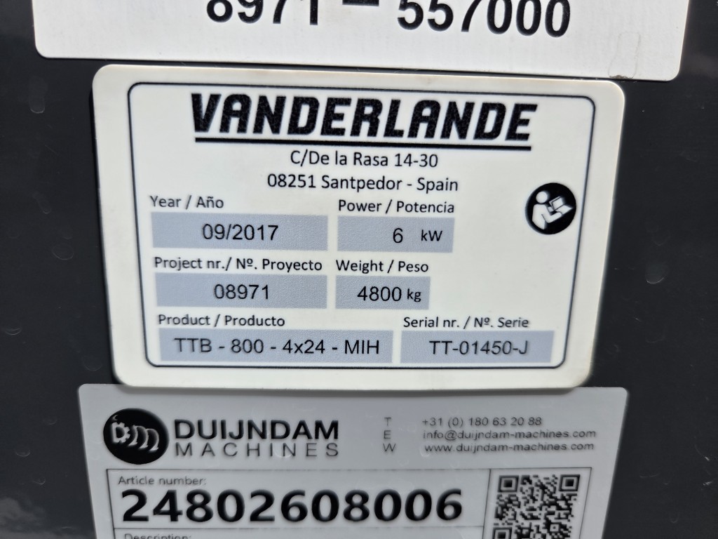Vanderlande TTB - 800 - 4x24 - MIH 4-секционный телескопический конвейер, 2400 x 80 см