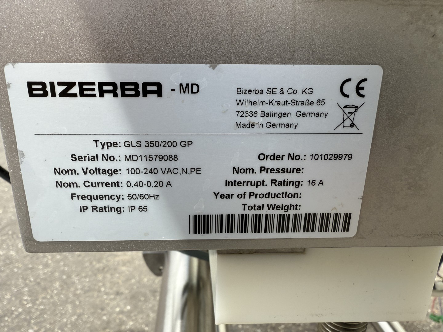 Bizerba GLS 350/200 GP Металлодетектор