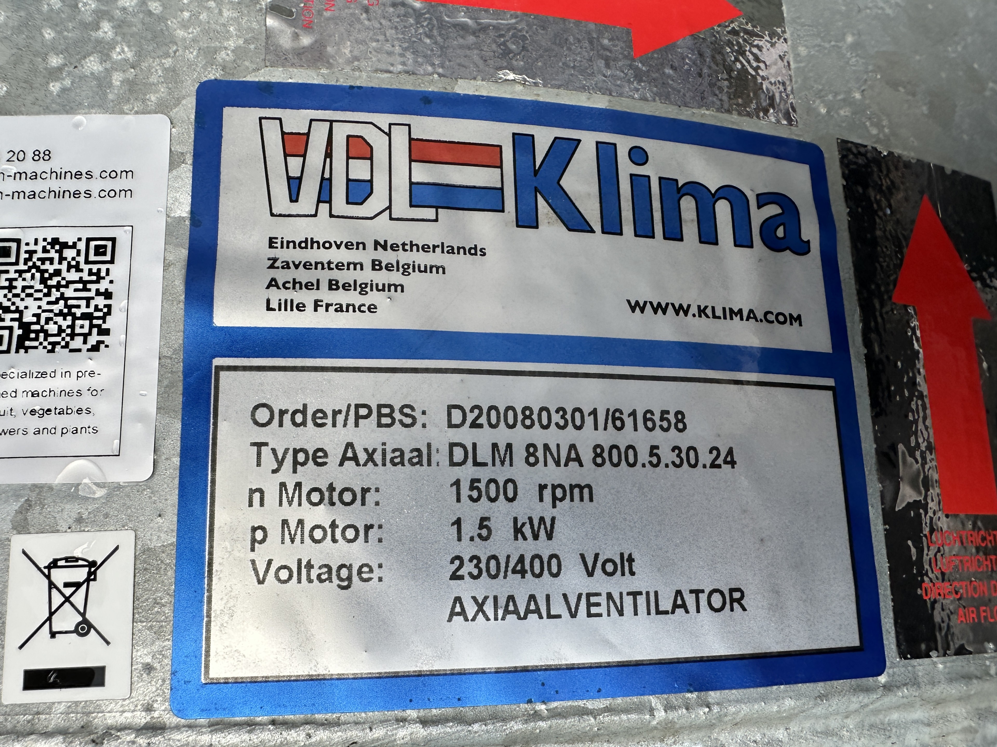 Klima DLM 8 NA Вентилятор 1,5 кВт