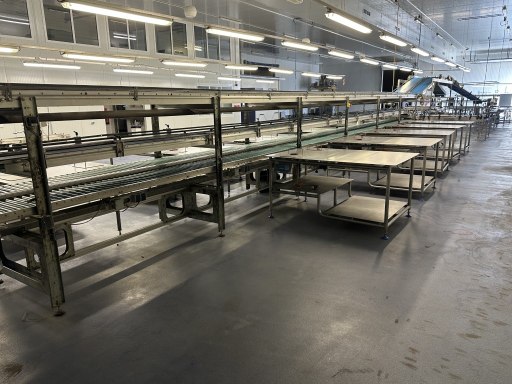 Martin Stolze combi conveyor Производственная и упаковочная линия с 11 рабочими столами Marco с весами