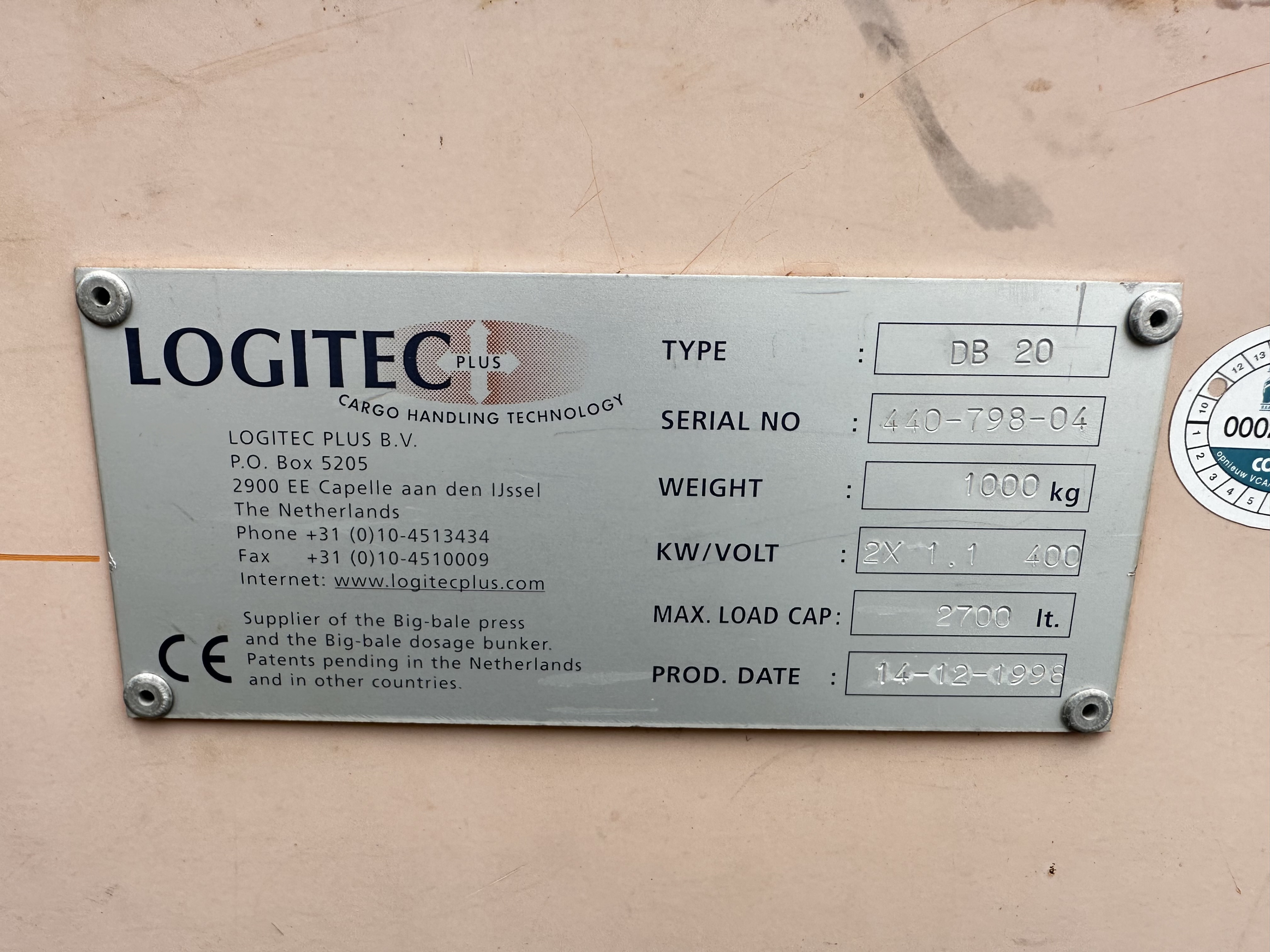 Logitec DB 20 Big Bale дозирования Бункер