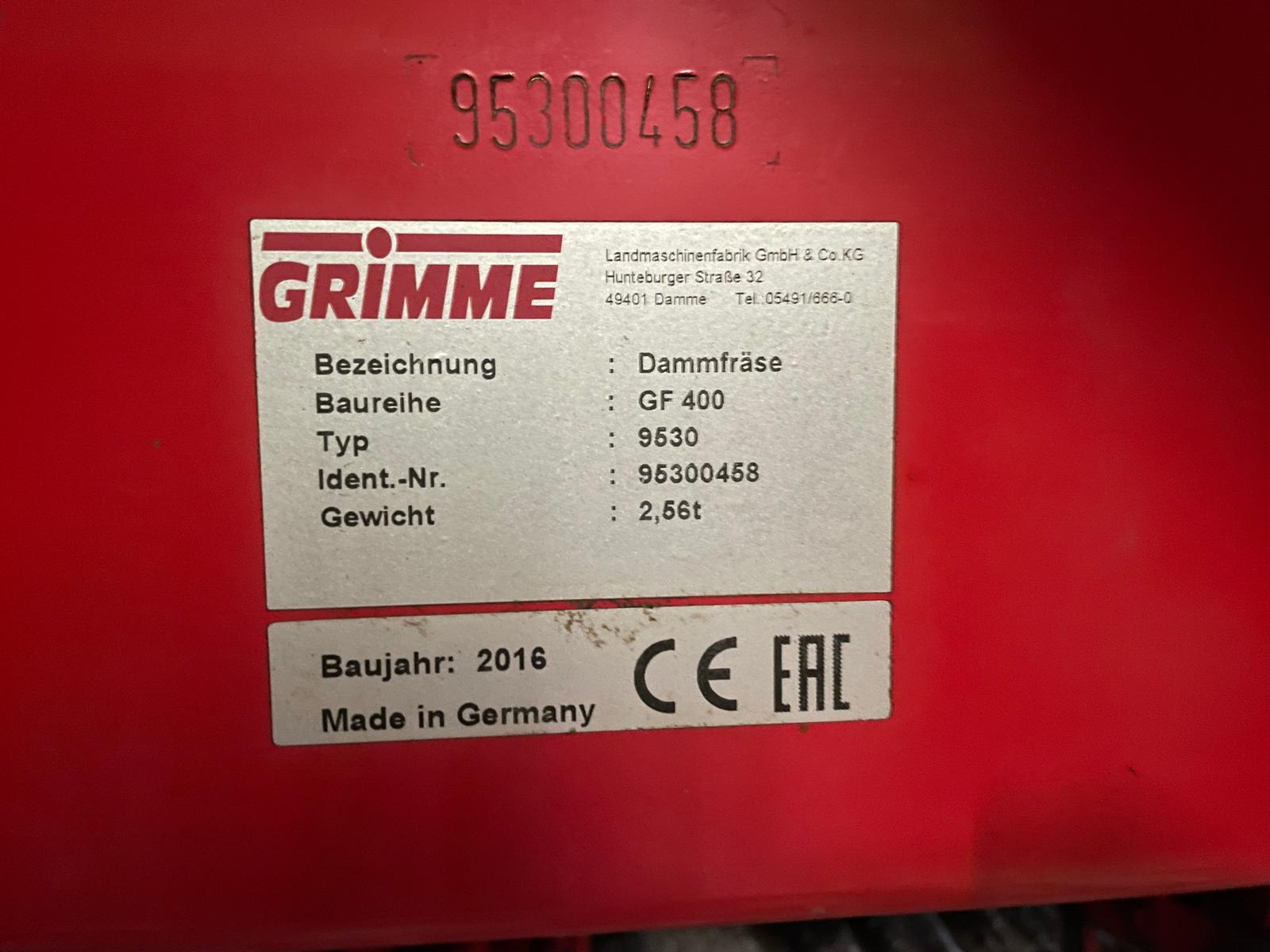 Grimme GF400 Грядо-/гребнеобразователь 4 x 75 см, с формирователями холмов из нержавеющей стали.