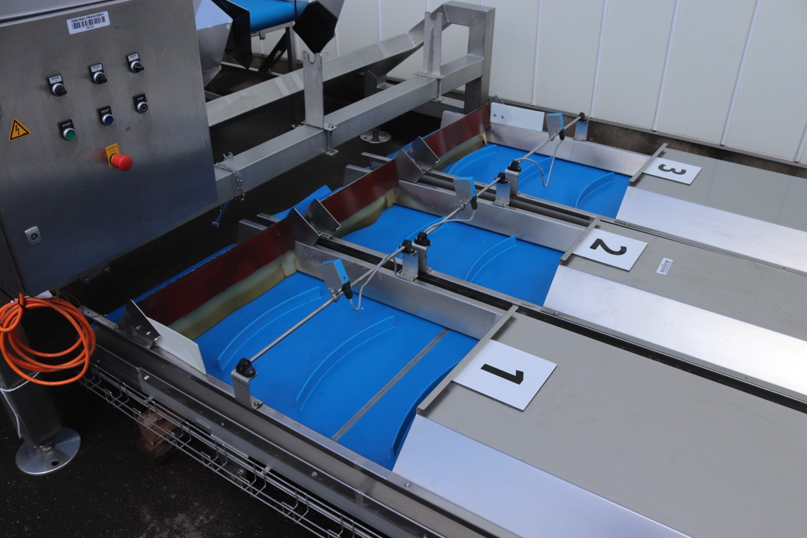 Newtec 14-head weighing machine with supply conveyors