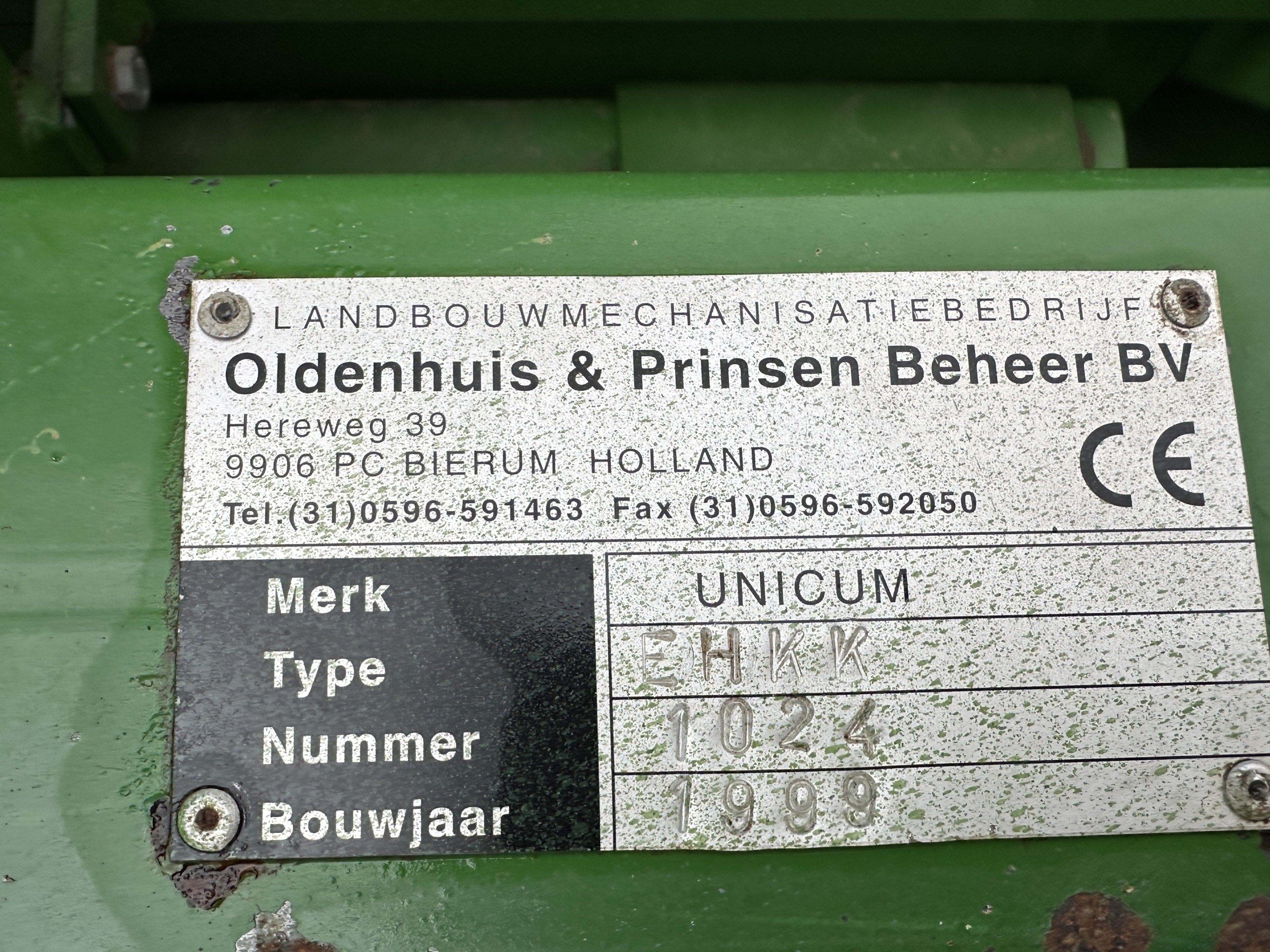 Oldenhuis & Prinsen Unicum EHKK Опрокидыватель контейнеров 160 см