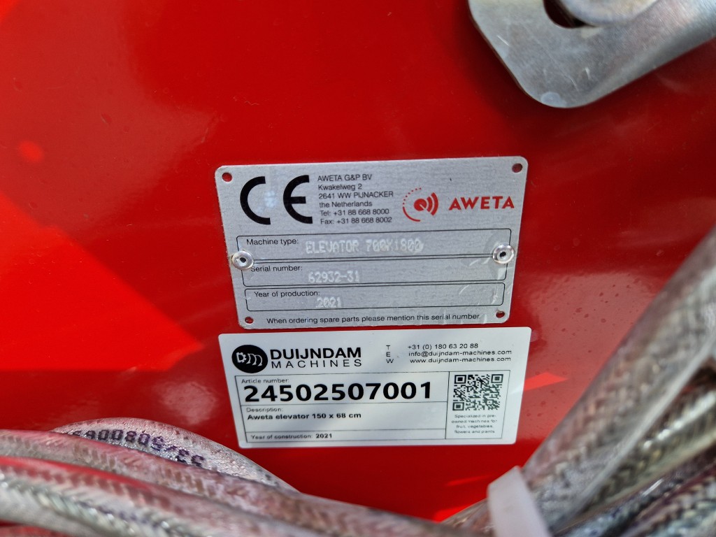 Aweta Элеваторный конвейер 150 х 70 см