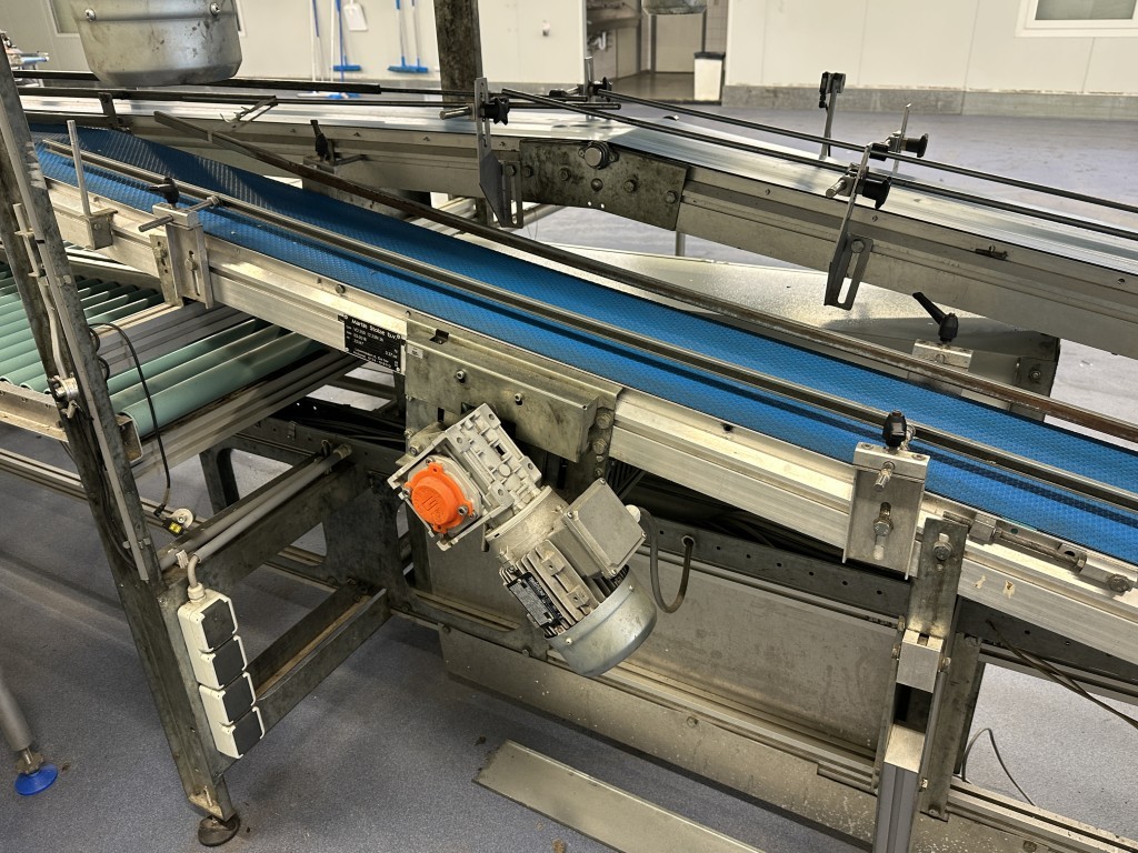 Martin Stolze combi conveyor Производственная и упаковочная линия с 11 рабочими столами Marco с весами