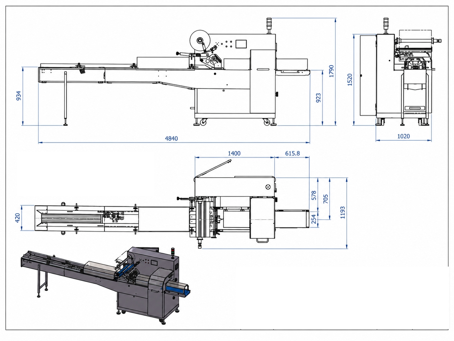 MIF Food Enginering A-412C Упаковочная машина флоу-пак (Flow pack) С этикетировщиком EME