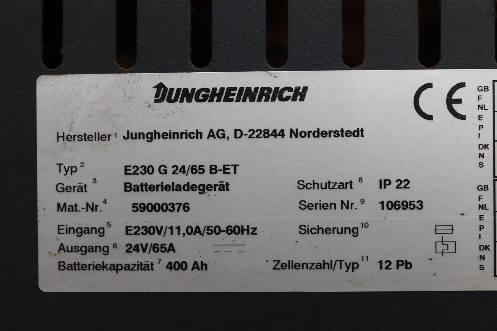 Зарядное устройство Jungheinrich для вилочного погрузчика или тележки с поддонами