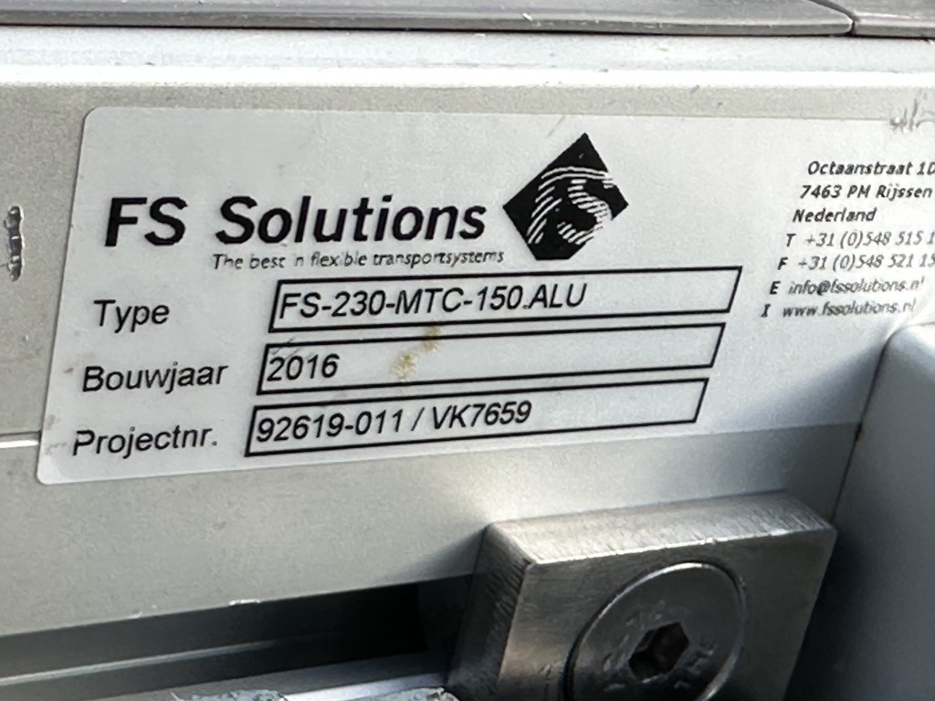 FS solutions Криволинейный конвейер с модульным ремнем 725+изгиб 90°