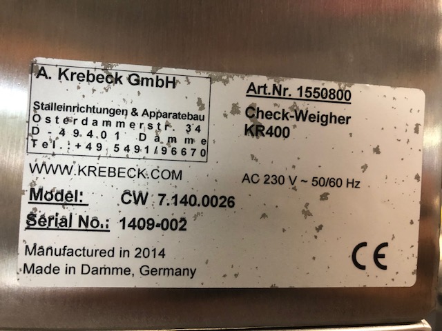 Чеквейер Krebeck с поворотным столом / поворотным столом с распределителем пластин