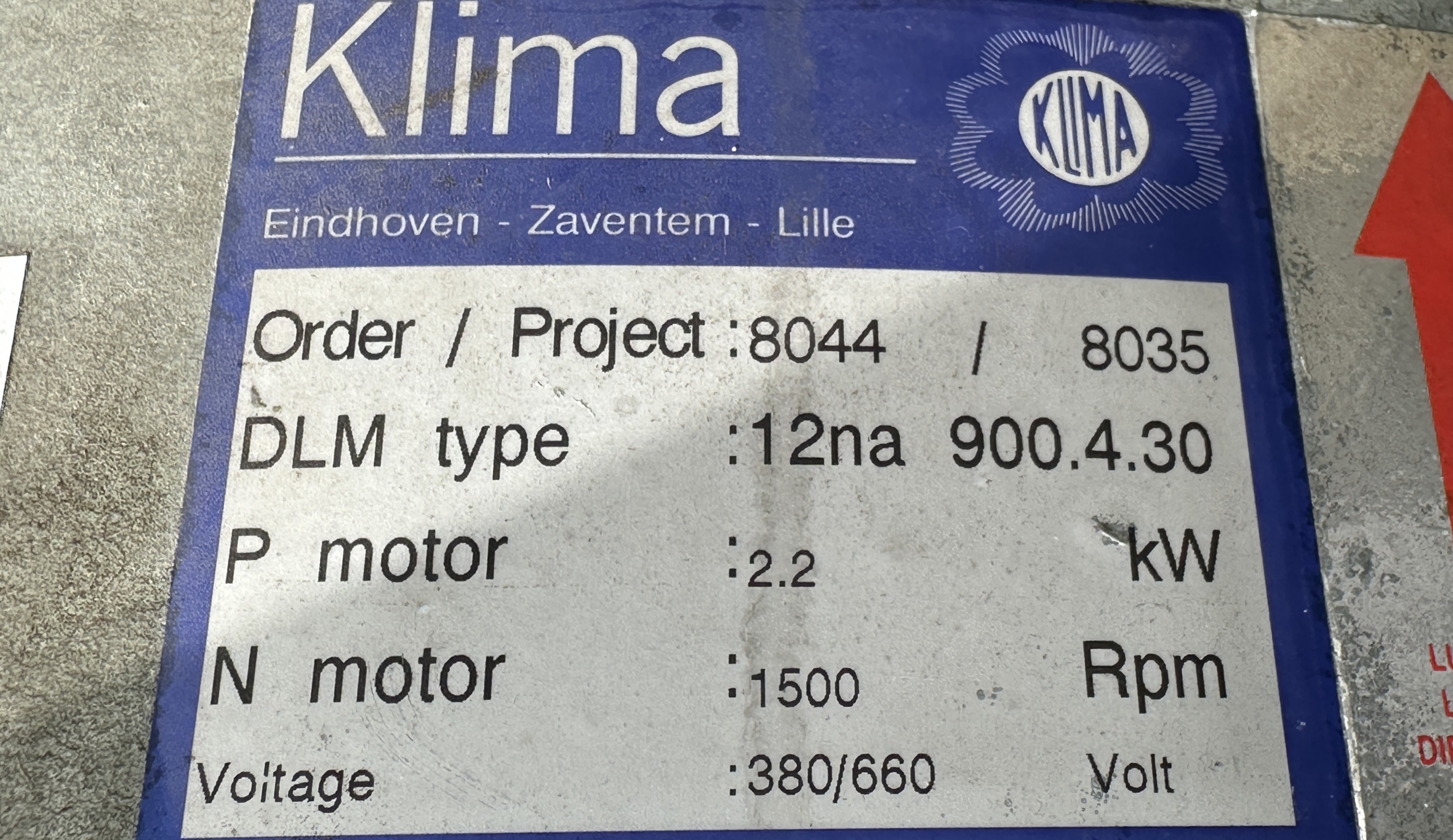 Klima Вентилятор 2,2 кВт, диаметр 90 см