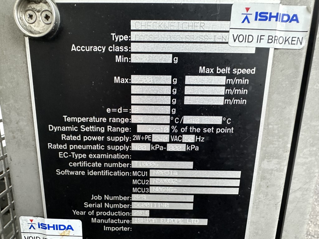 Ishida DACS-W-050-SB/SS-I-N Оборудование контрольного взвешивания