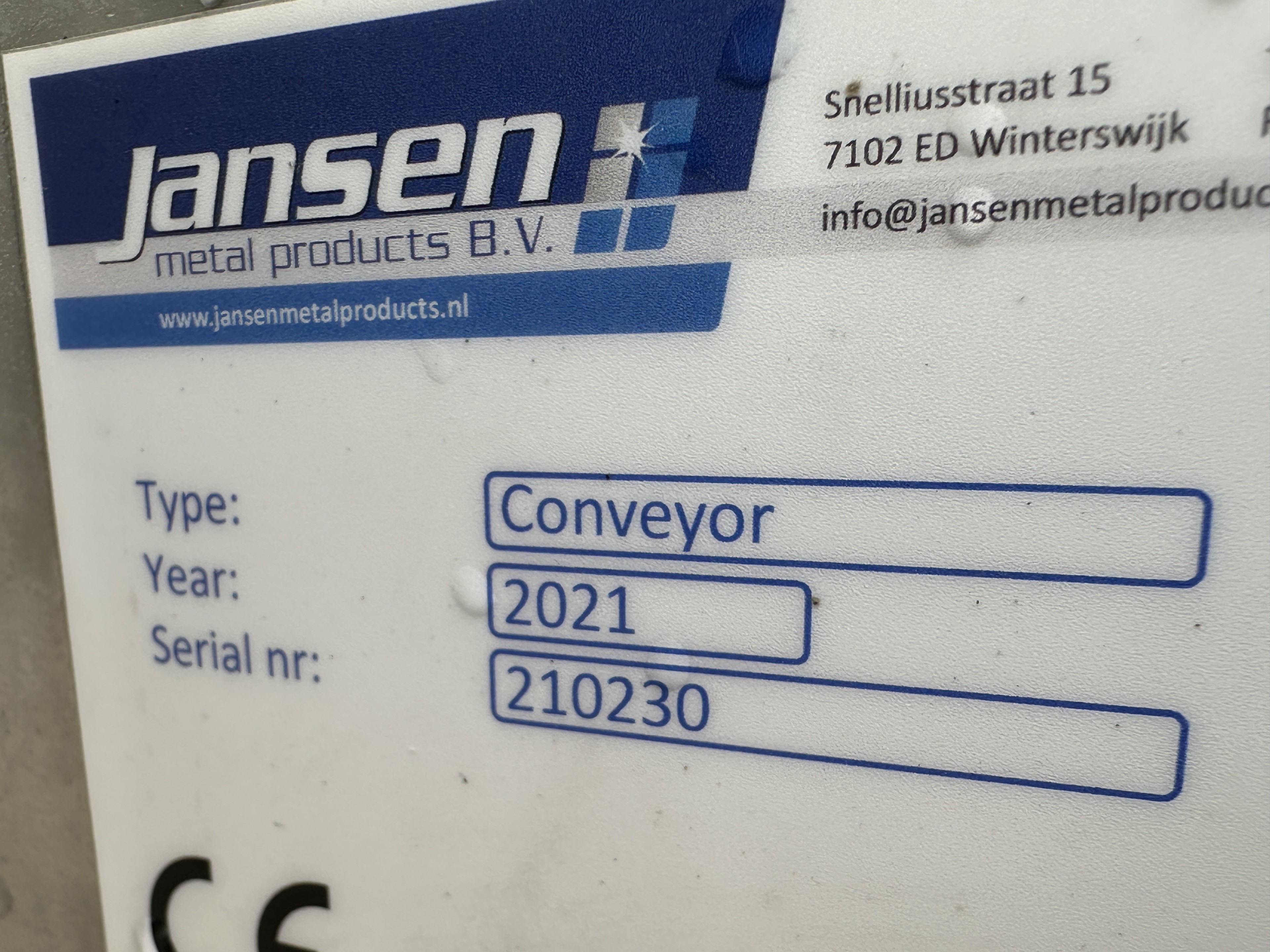 Jansen metal products Криволинейный конвейер нержавеющая сталь, ширина 50 см, угол 90°