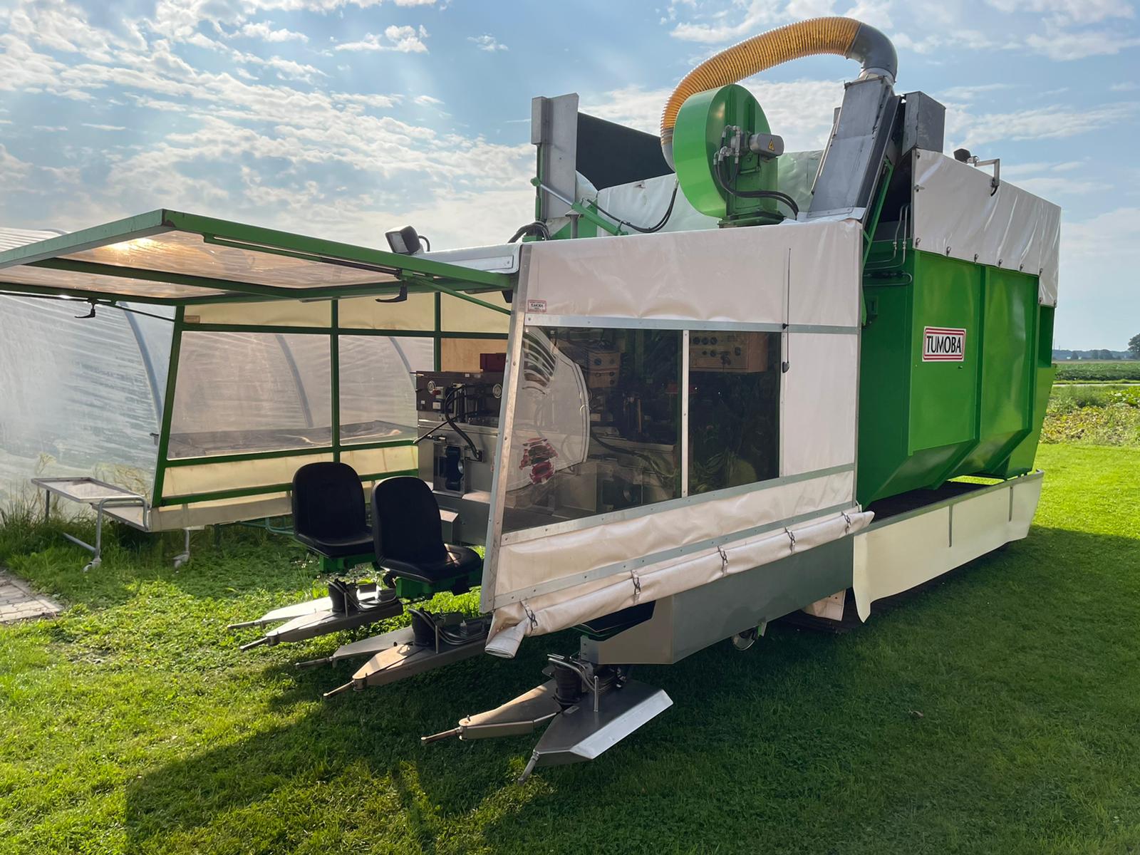 Tumoba SP3 harvester for Brussels sprouts with 3 rows