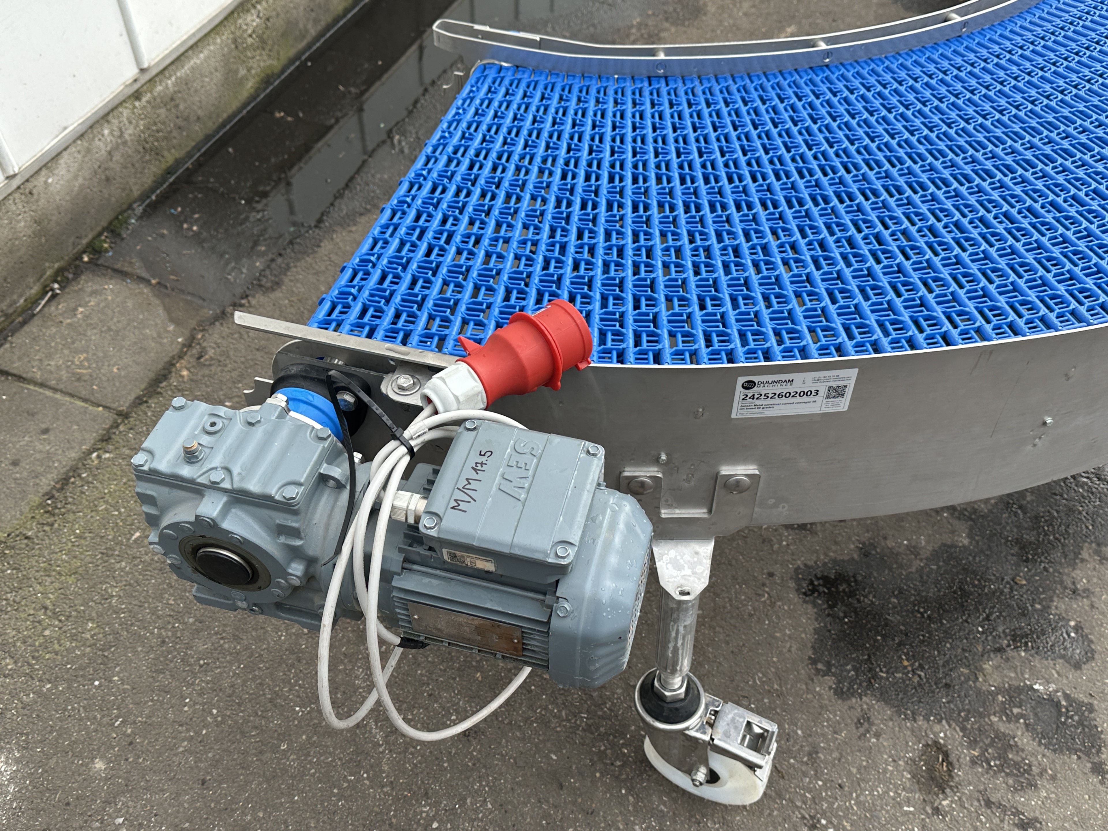 Jansen metal products Криволинейный конвейер нержавеющая сталь, ширина 50 см, угол 90°
