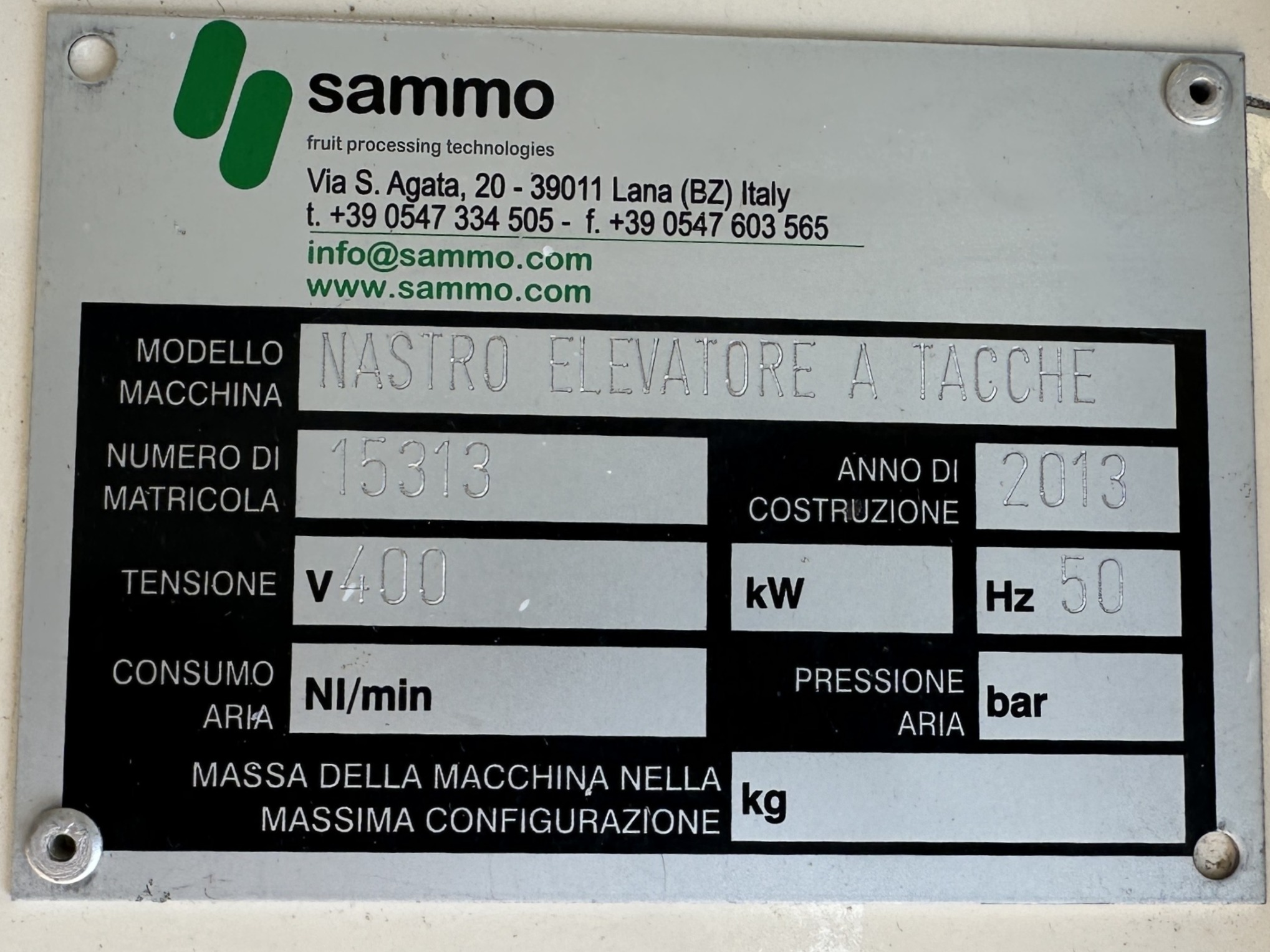 Unisorting Sammo Элеваторный конвейер 240 х 60 см