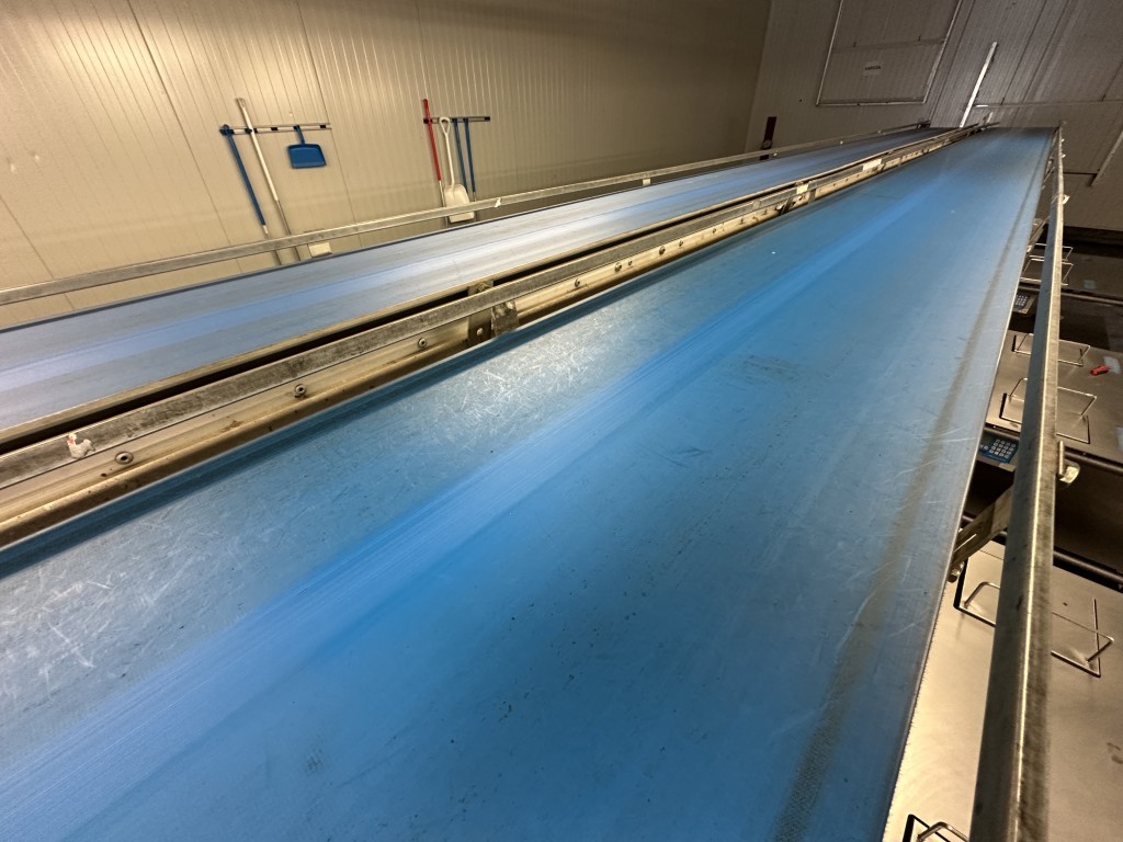 Martin Stolze combi conveyor Производственная и упаковочная линия с 11 рабочими столами Marco с весами