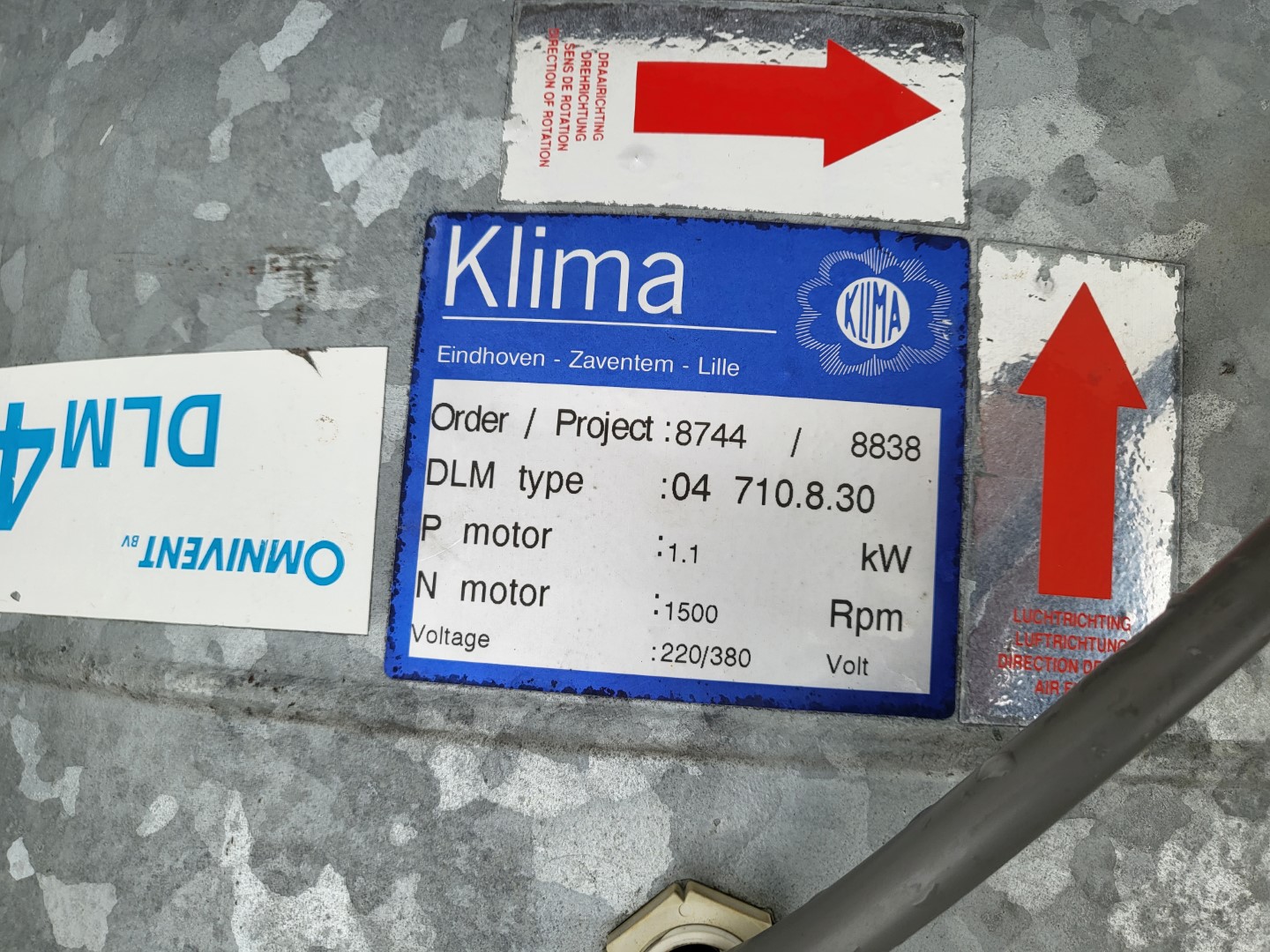 Klima DLM04 Вентилятор 90 cm , 1.1 kW