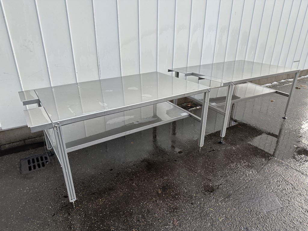 Martin Stolze Рабочий стол из нержавеющей стали с алюминиевыми ножками 196 x 120 см