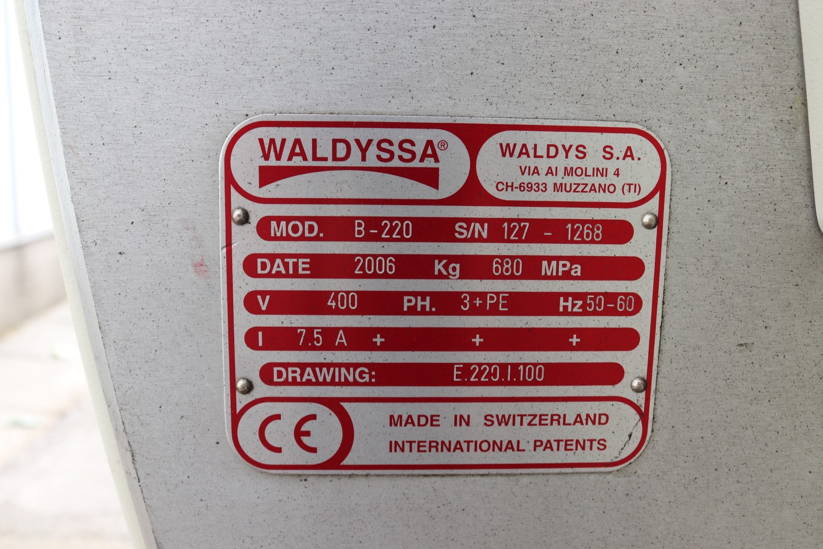 Fabbri Waldyssa Automac 55 Piu model B-220 stretch foil packaging machine