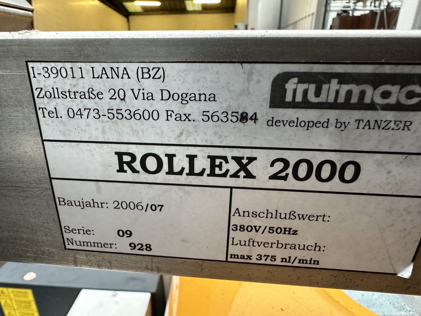Frutmac Rollex 2000 ������, ��������������� ��� ������� ������������� ������� � ������ ��������� ��������