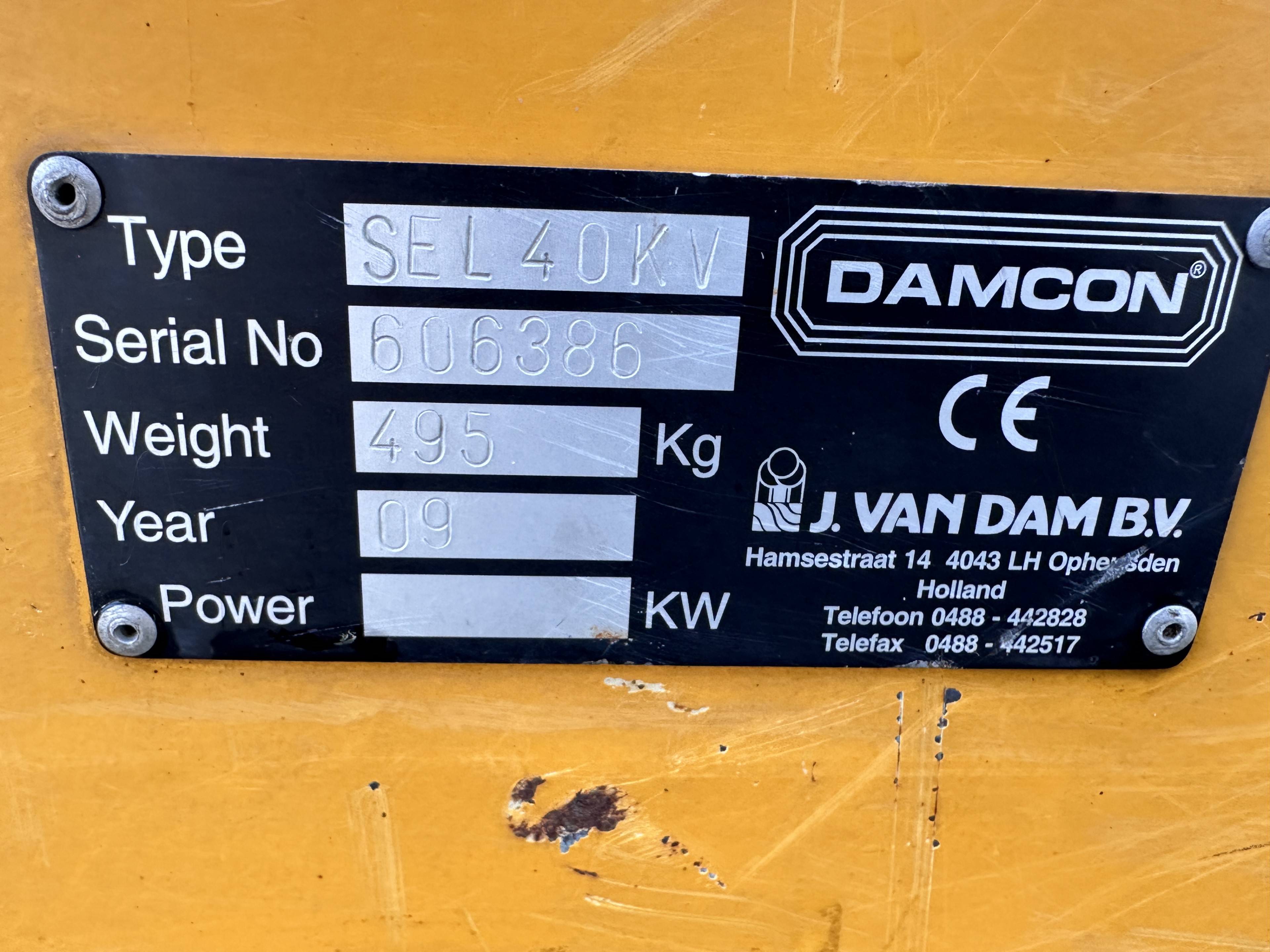 Damcon SEL 40 KV Выкопочная машина для саженцев кустов и деревьев с U-образным лезвием 45 см