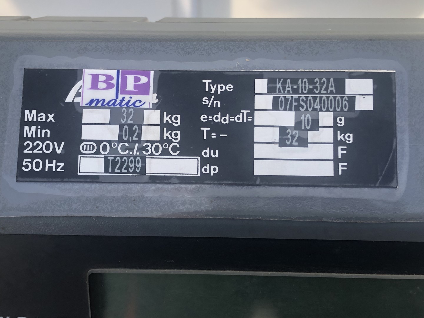 Электронные цифровые весы BP matic