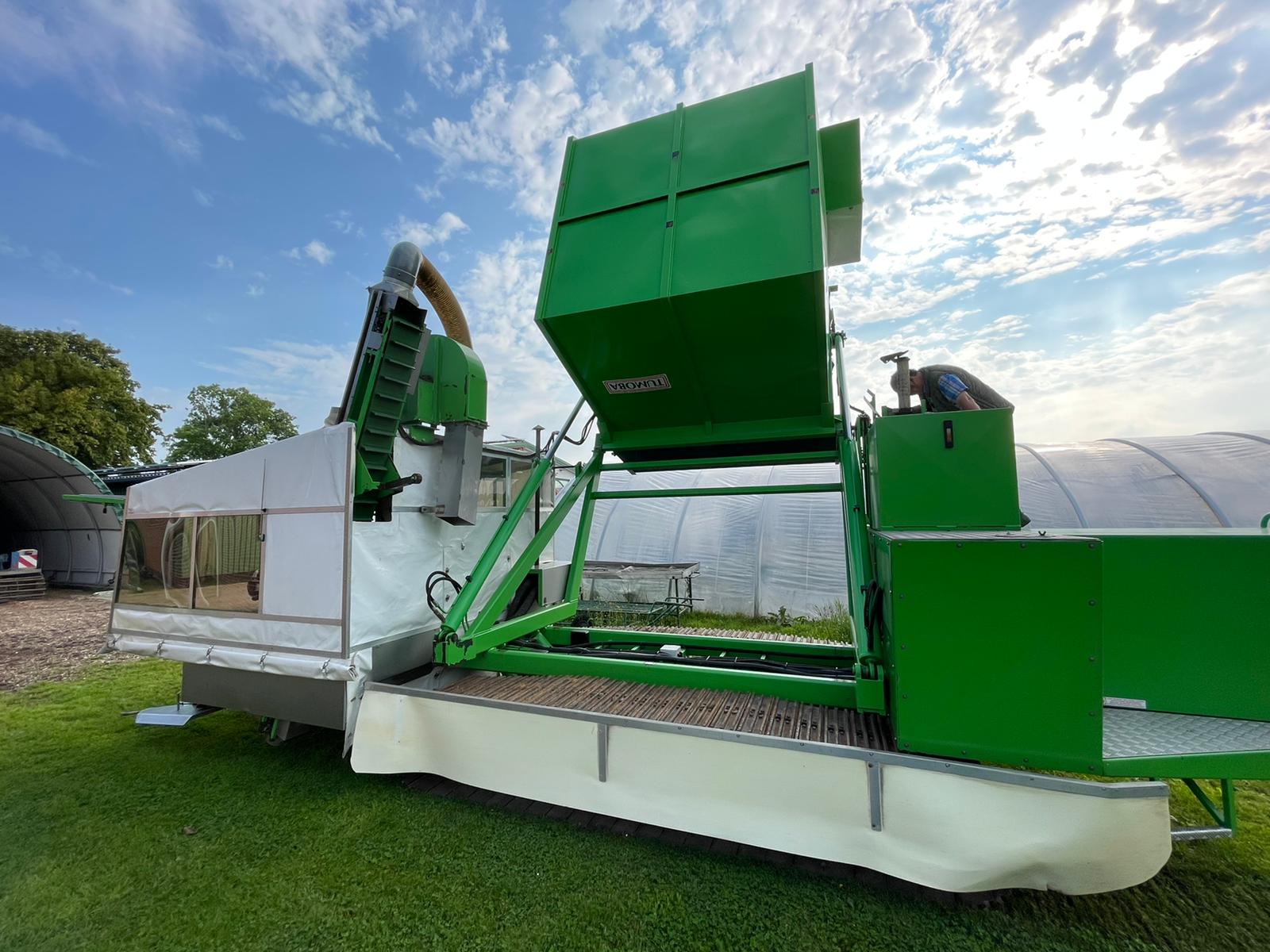Tumoba SP3 harvester for Brussels sprouts with 3 rows