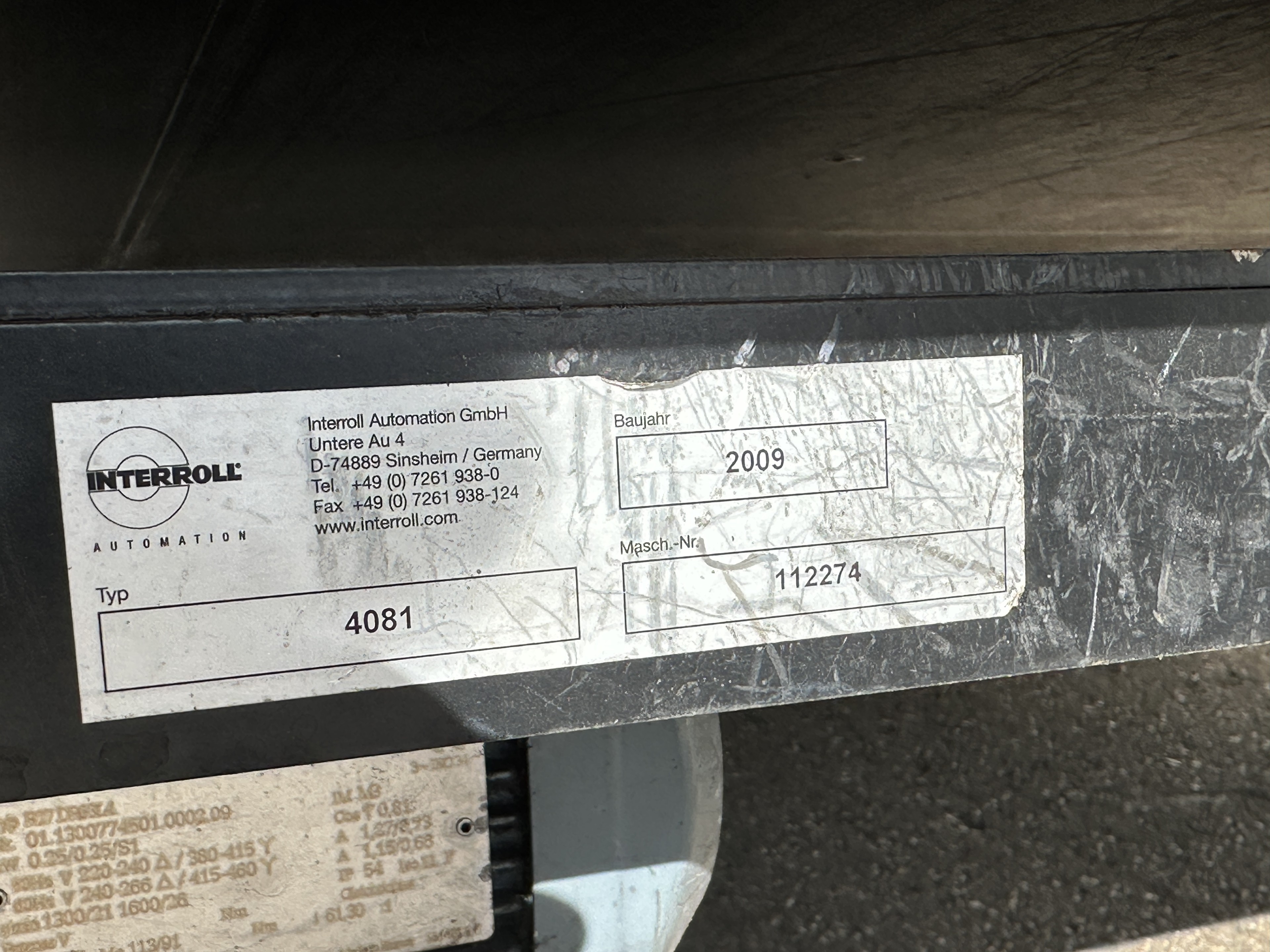 Interroll конвейер 410 х 150 см