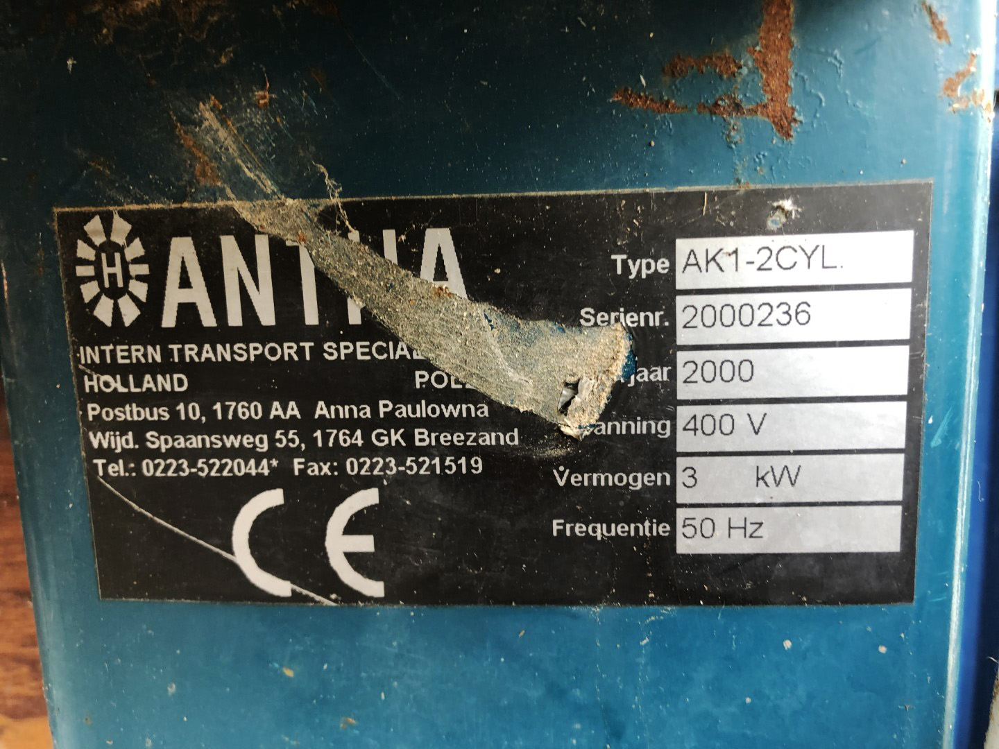 AVH - Antha Van Hienen AK1-2CYL Опрокидыватель контейнеров