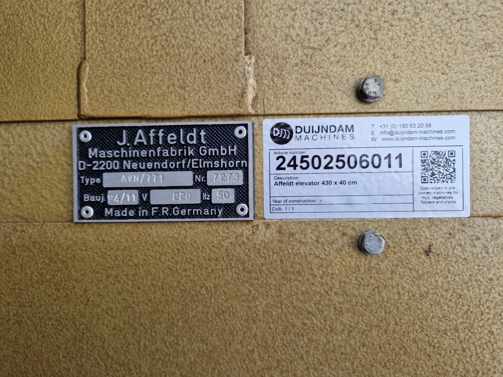 Affeldt AVN/771 Элеваторный конвейер 430 х 40 см