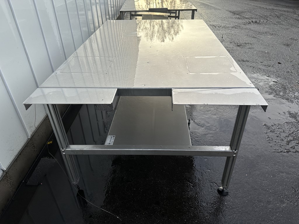Martin Stolze Рабочий стол из нержавеющей стали с алюминиевыми ножками 196 x 120 см