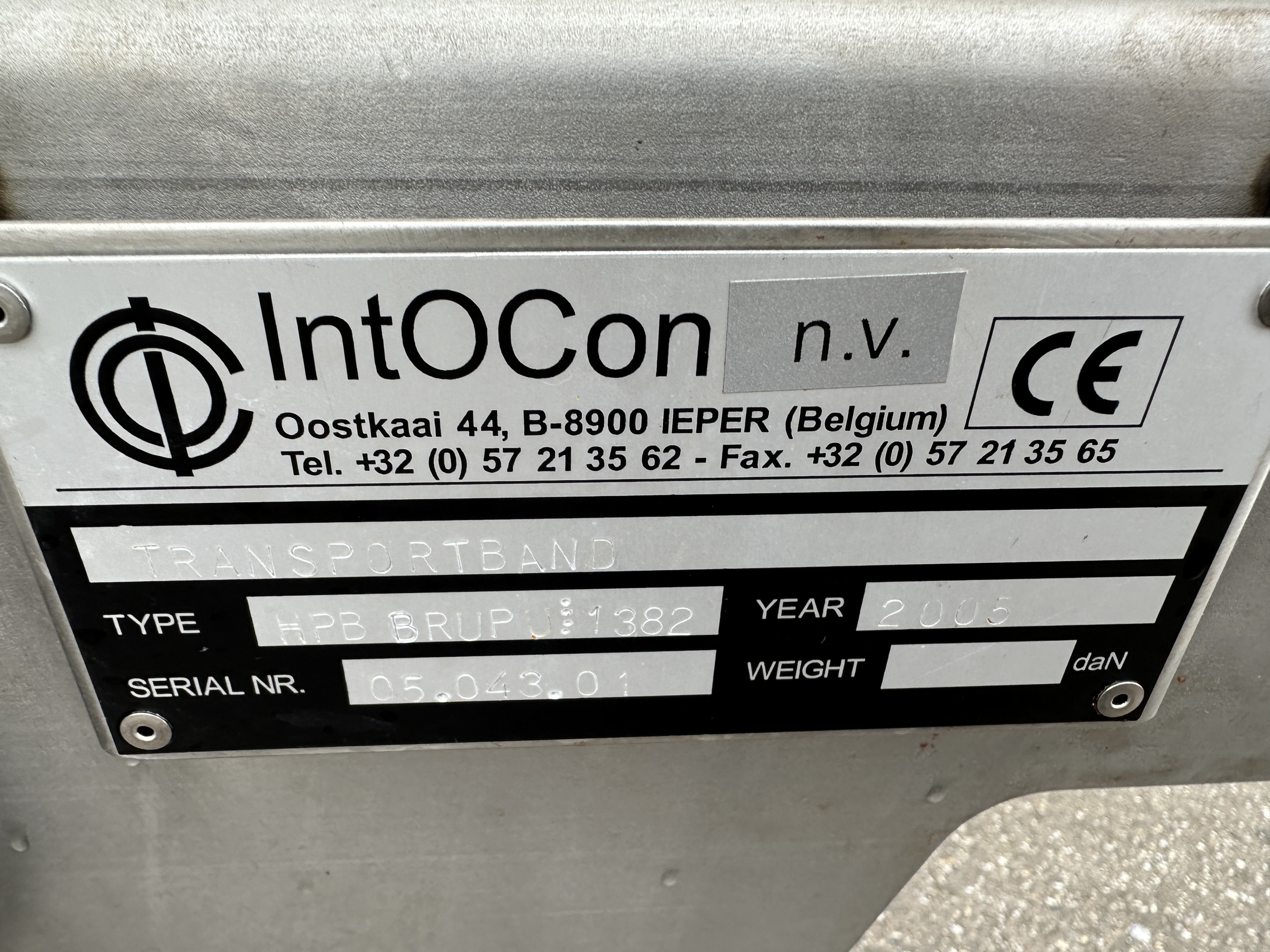IntOCon Элеваторный конвейер нержавеющая сталь 250 x 45 см