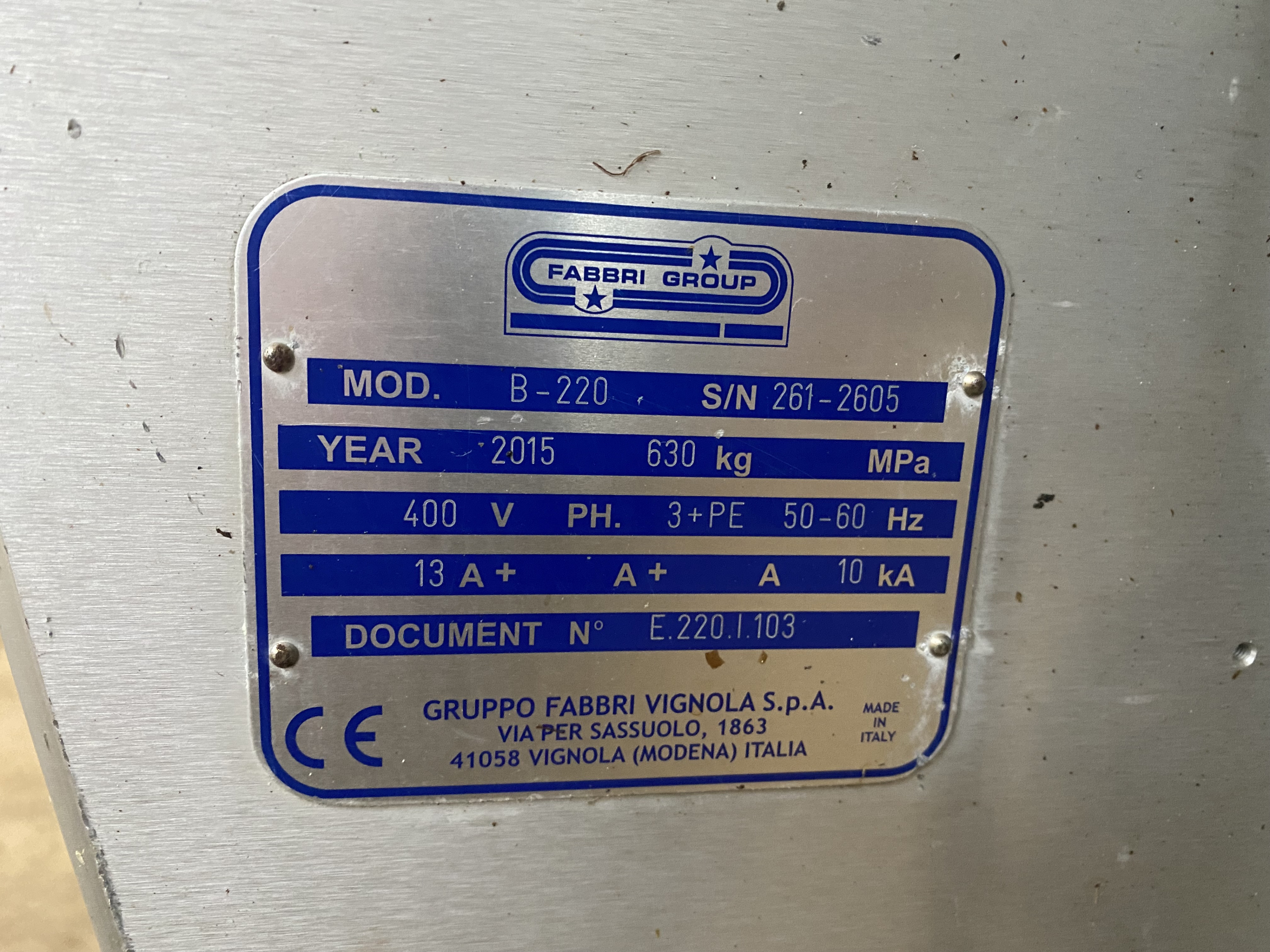Fabbri Waldyssa Automac 55 Piu model B-220 stretch foil packaging machine
