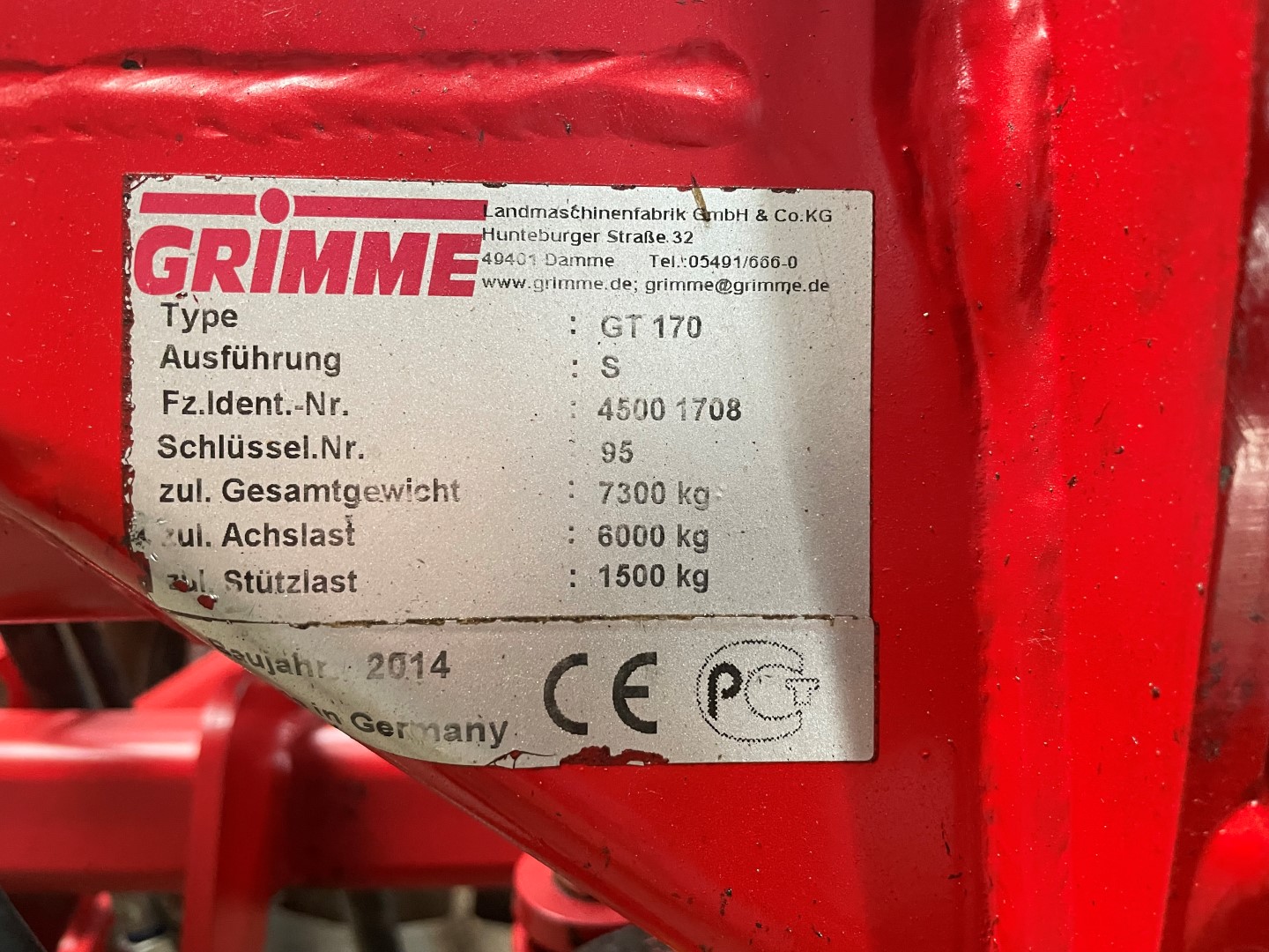 ��������� ������ Grimme GT 170 S ��� ��������� � ����