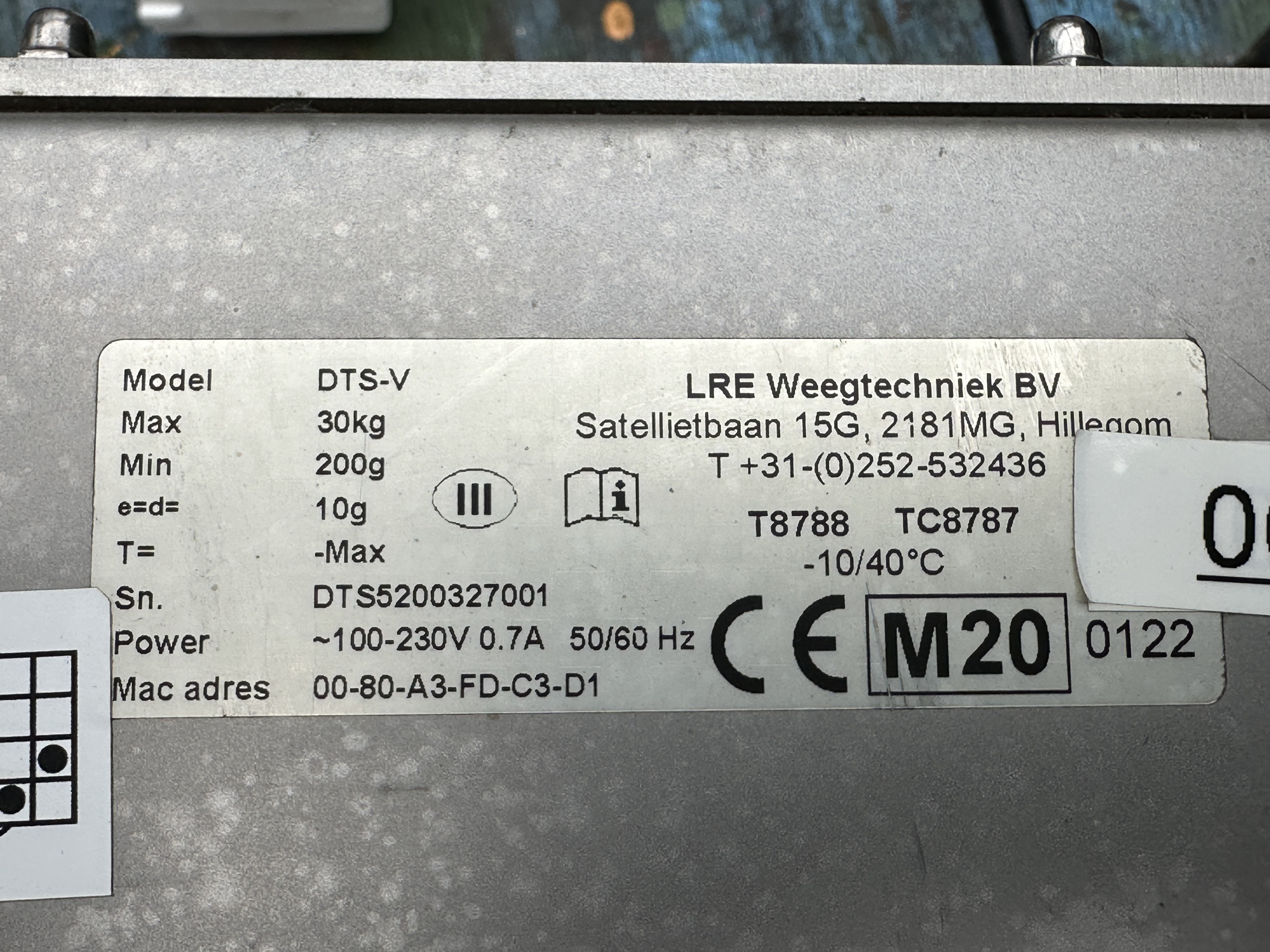 LRE DTS-V Весы максимум 30 кг.