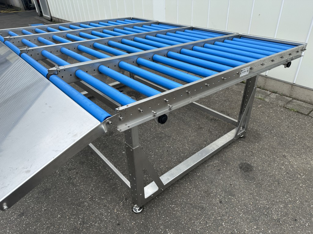 Het Packhuys Производственная и упаковочная линия 4 роликовых конвейера 200 см x 62 см + стол 40 см