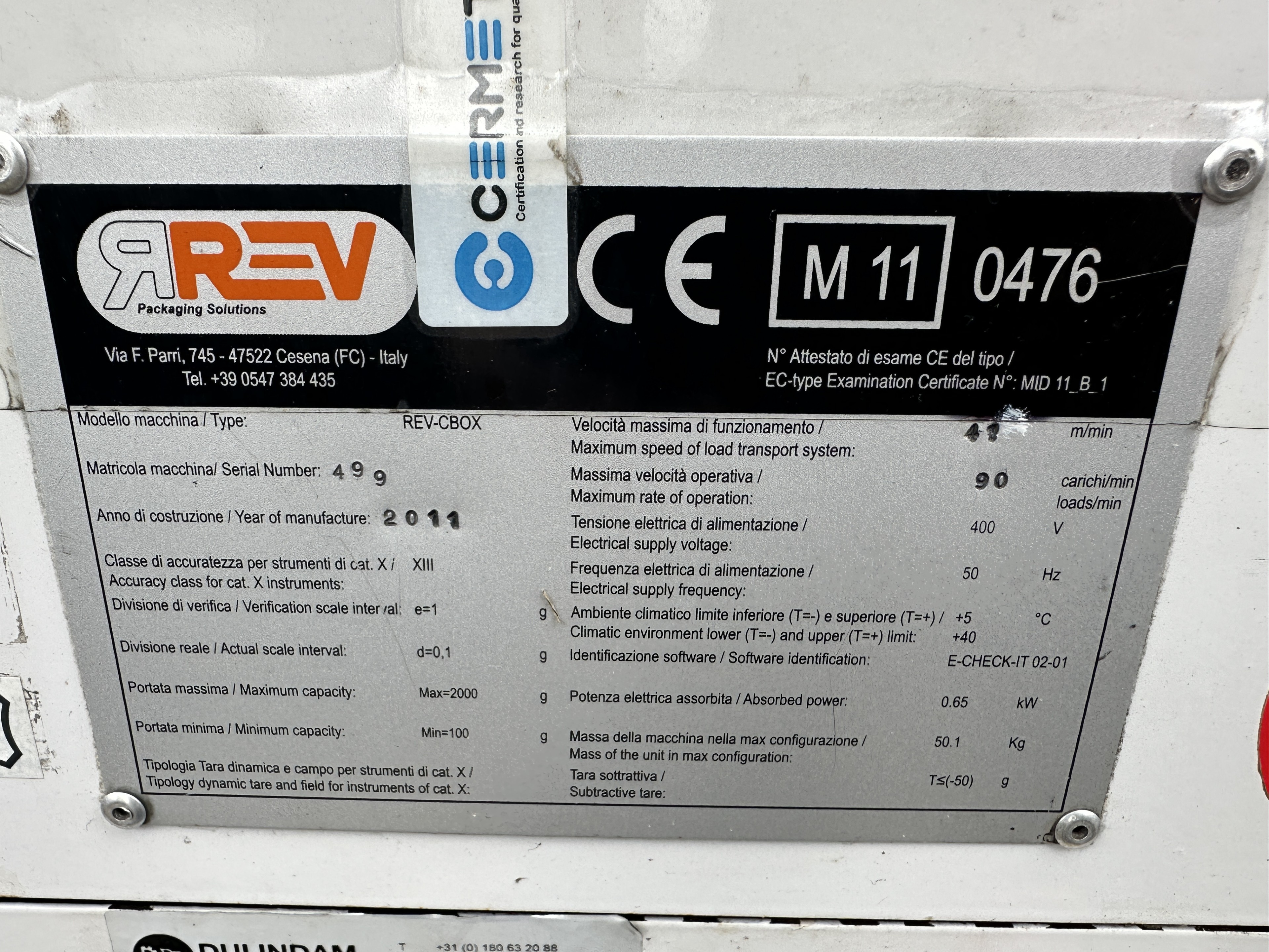 REV-CBOX Оборудование контрольного взвешивания с толкателем