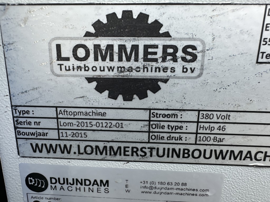 Lommers Машинa для обрезки топпер 2015