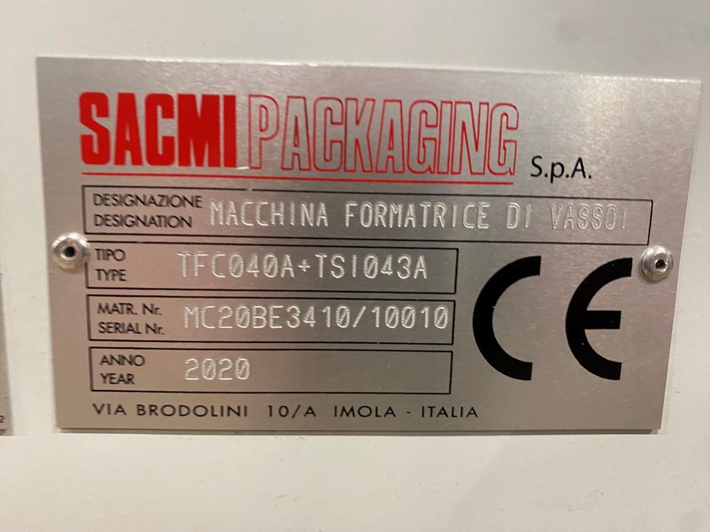 Sacmi TF40 Imola + TF43 stapelaar Машина для складывания коробок TF40 с укладчиком TS43