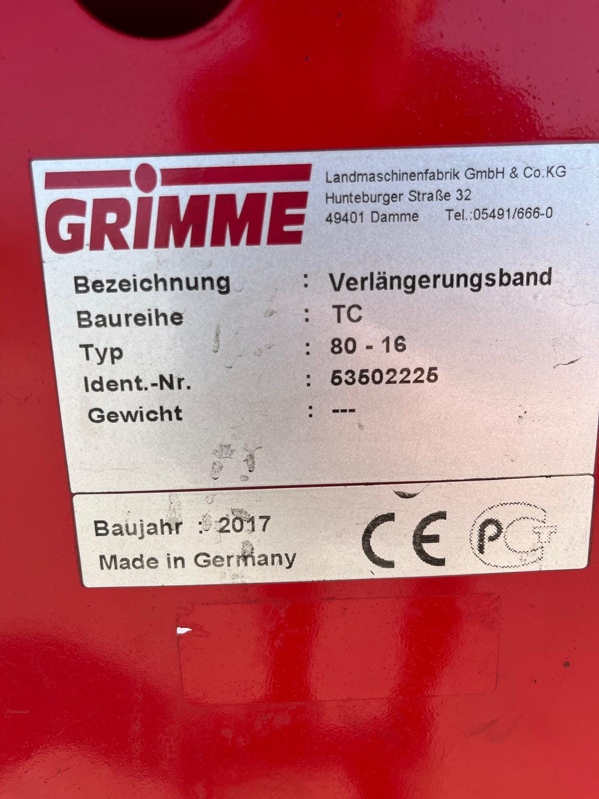Grimme TC80-16 Телескопический конвейер