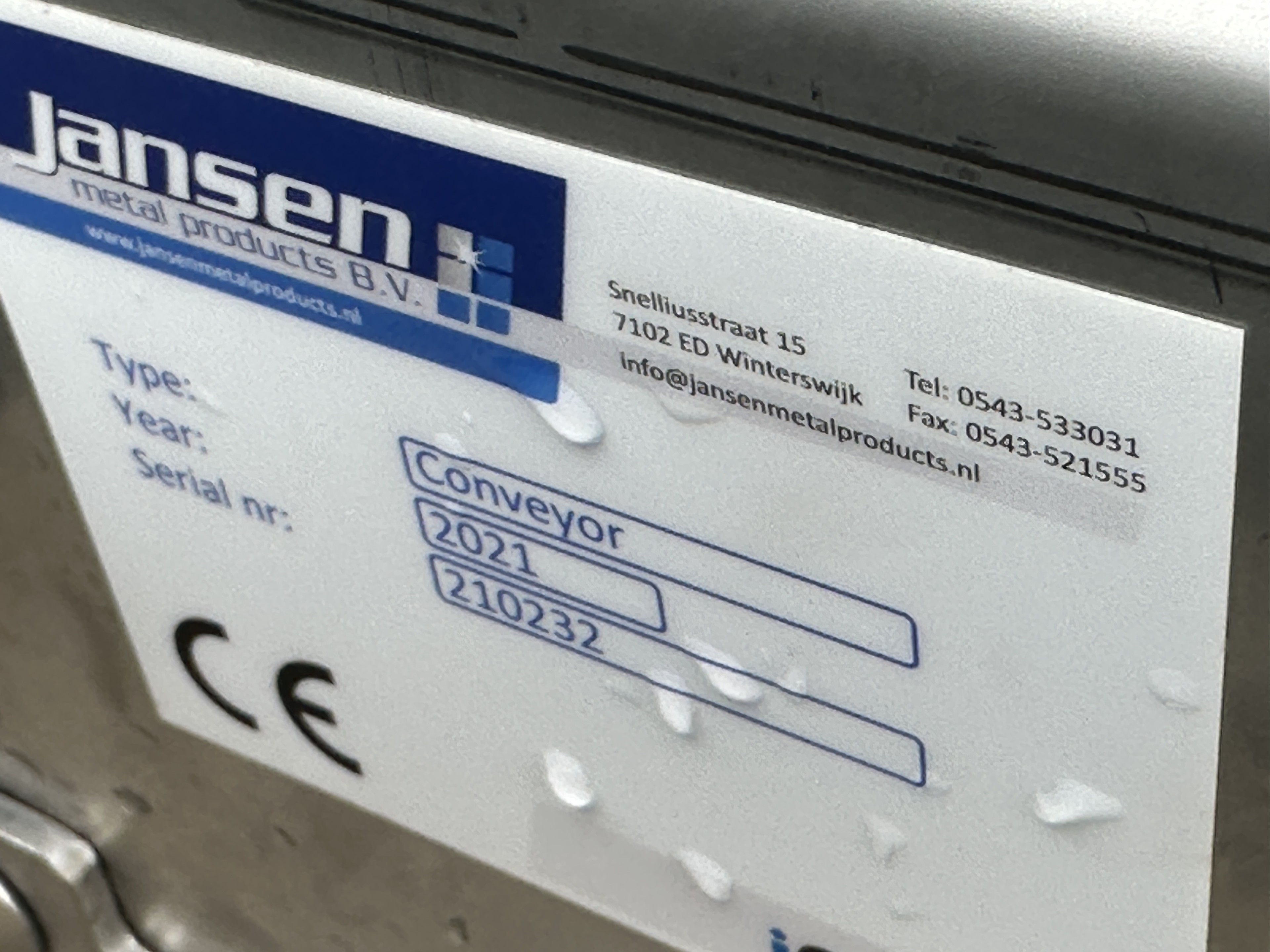 Jansen metal products конвейер нержавеющая сталь, 205 x 50 см