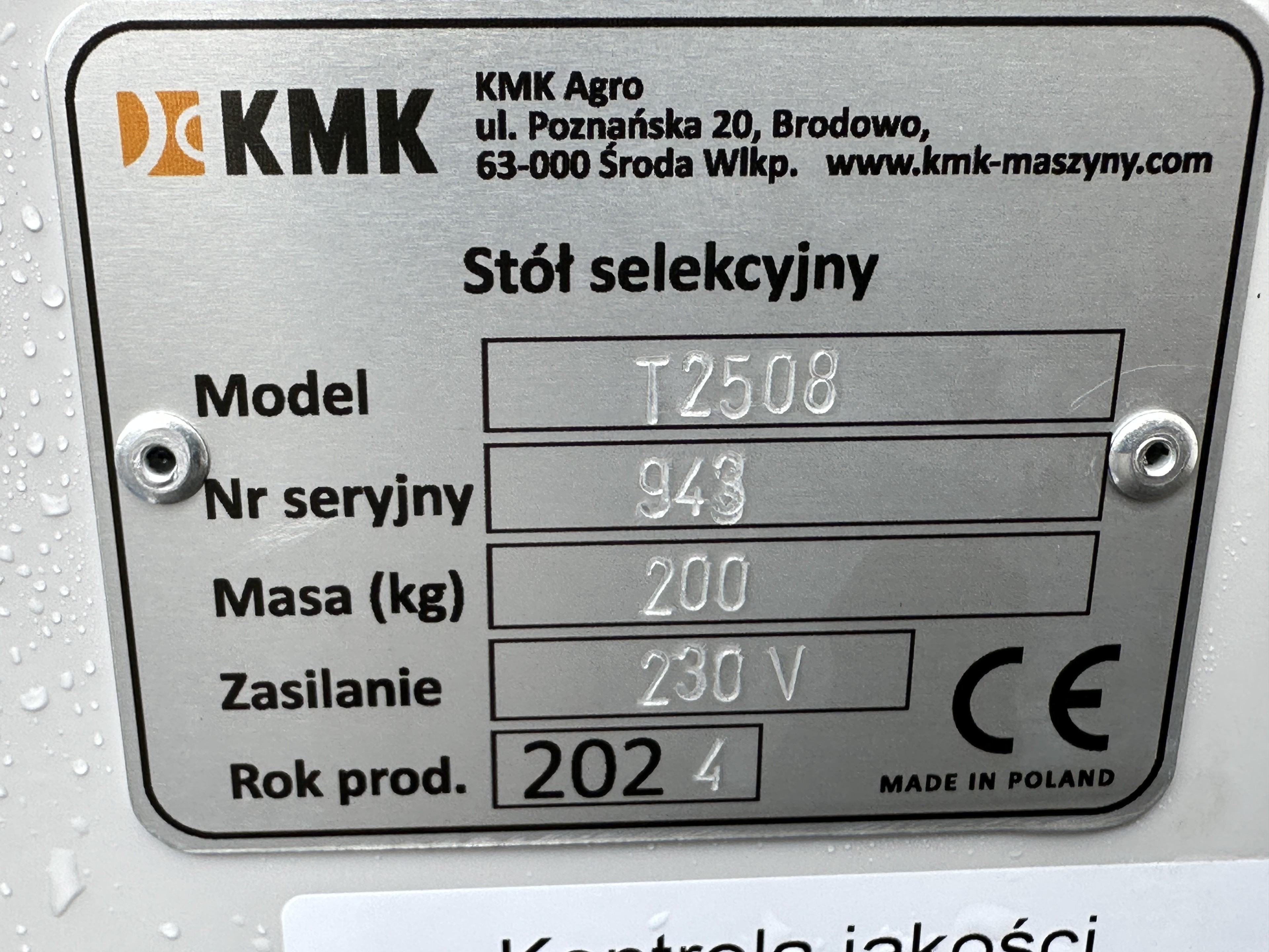 KMK Валковый инспекционный конвейер 250 х 80 см с разгрузочным конвейером