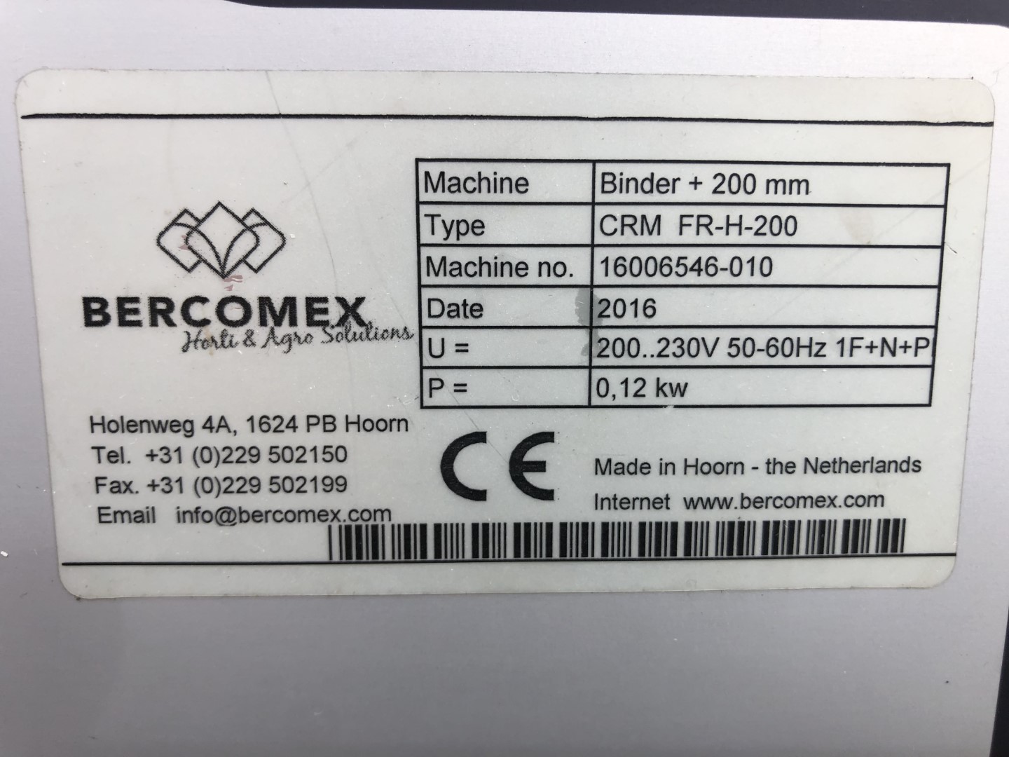 Bercomex CRM Binding машина