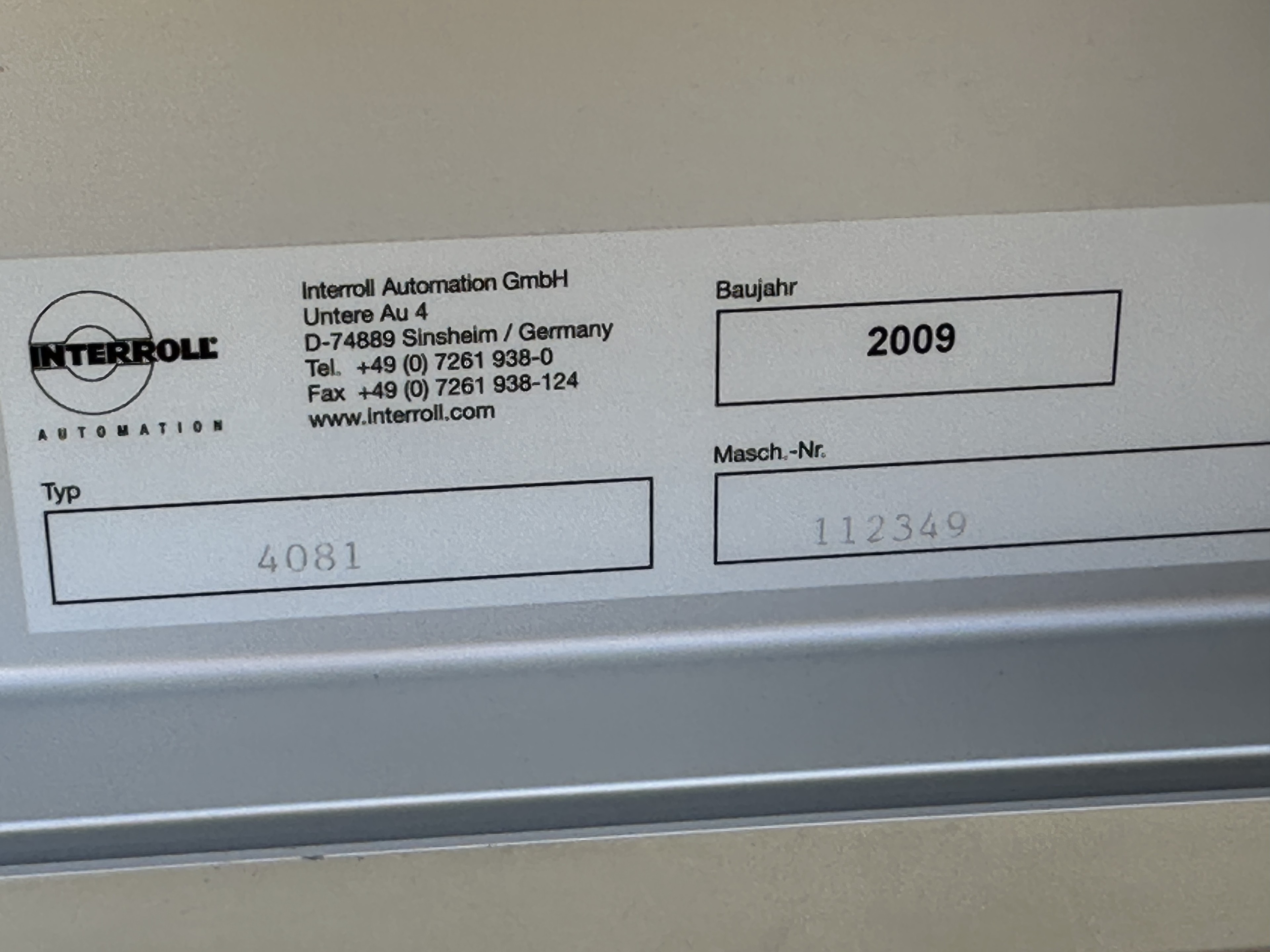 Interroll конвейер 250 х 170 см