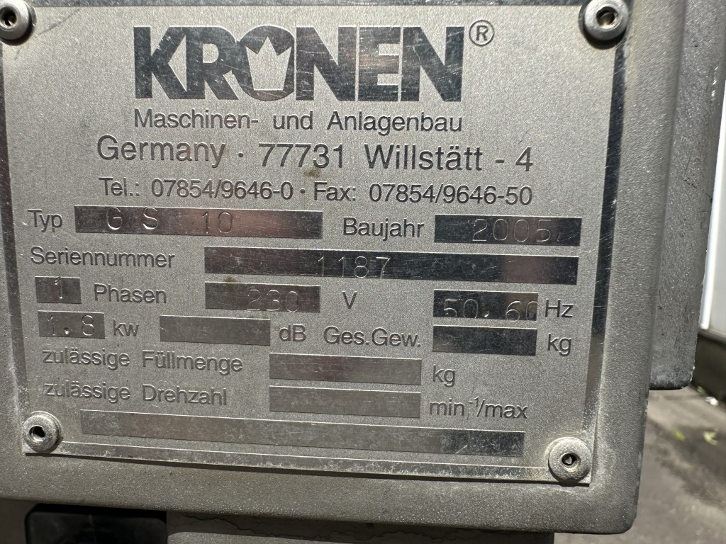 Kronen GS-10 Резательная машина с 5 ножами и тележкой