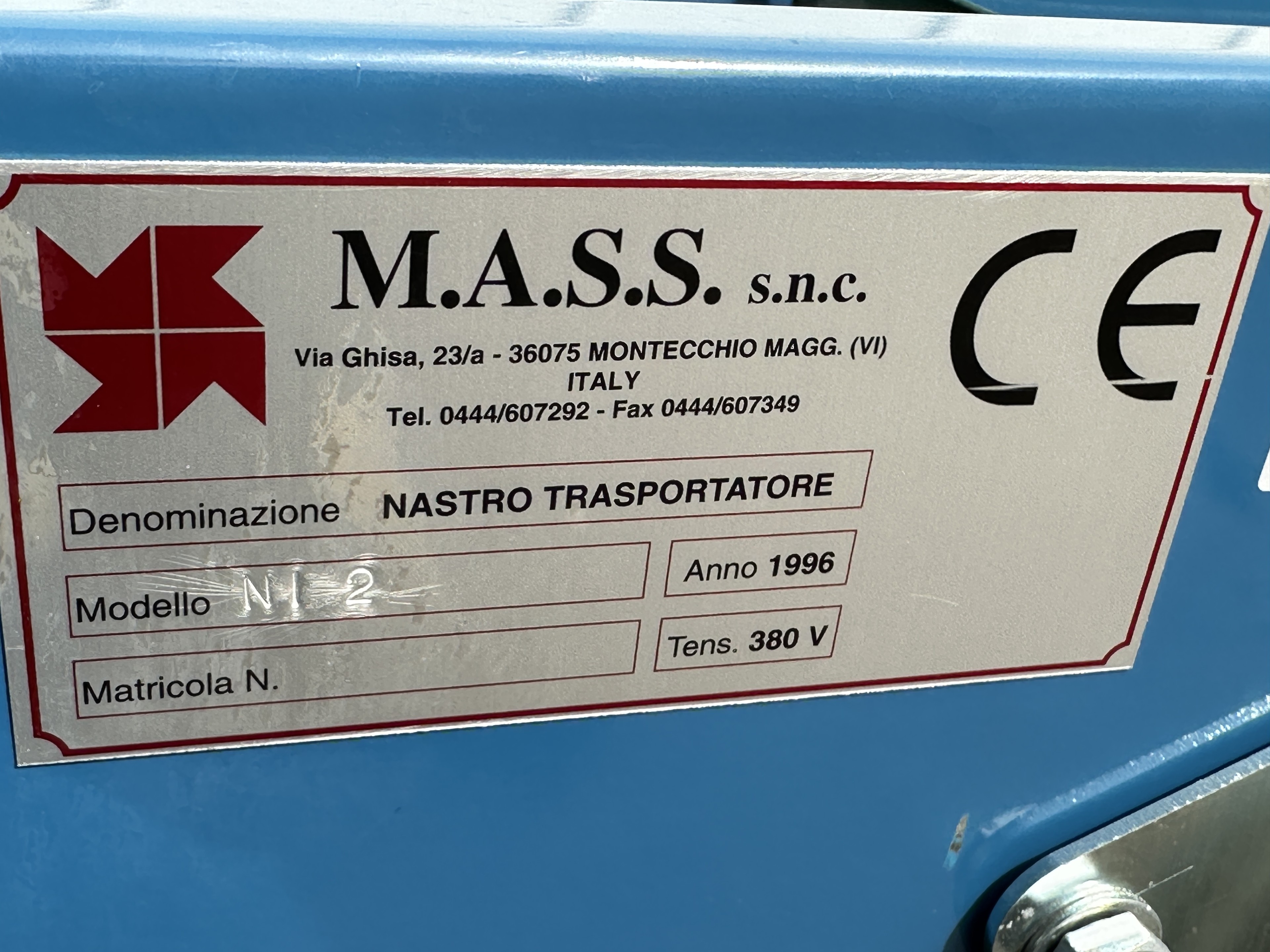 MASS NI2 Элеваторный конвейер 150 x 35 см