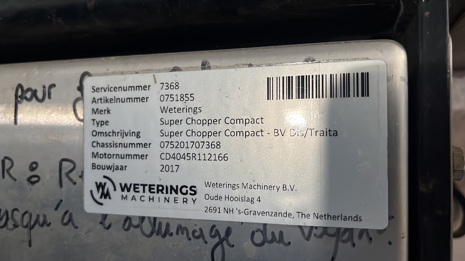 Weterings BIO CHOPPER Super Chopper Compact Измельчитель урожая для теплиц