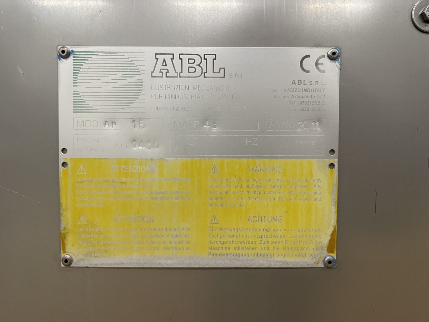 ABL AP15 ������ ��� ������� � ��������� ���������� �������� � ����