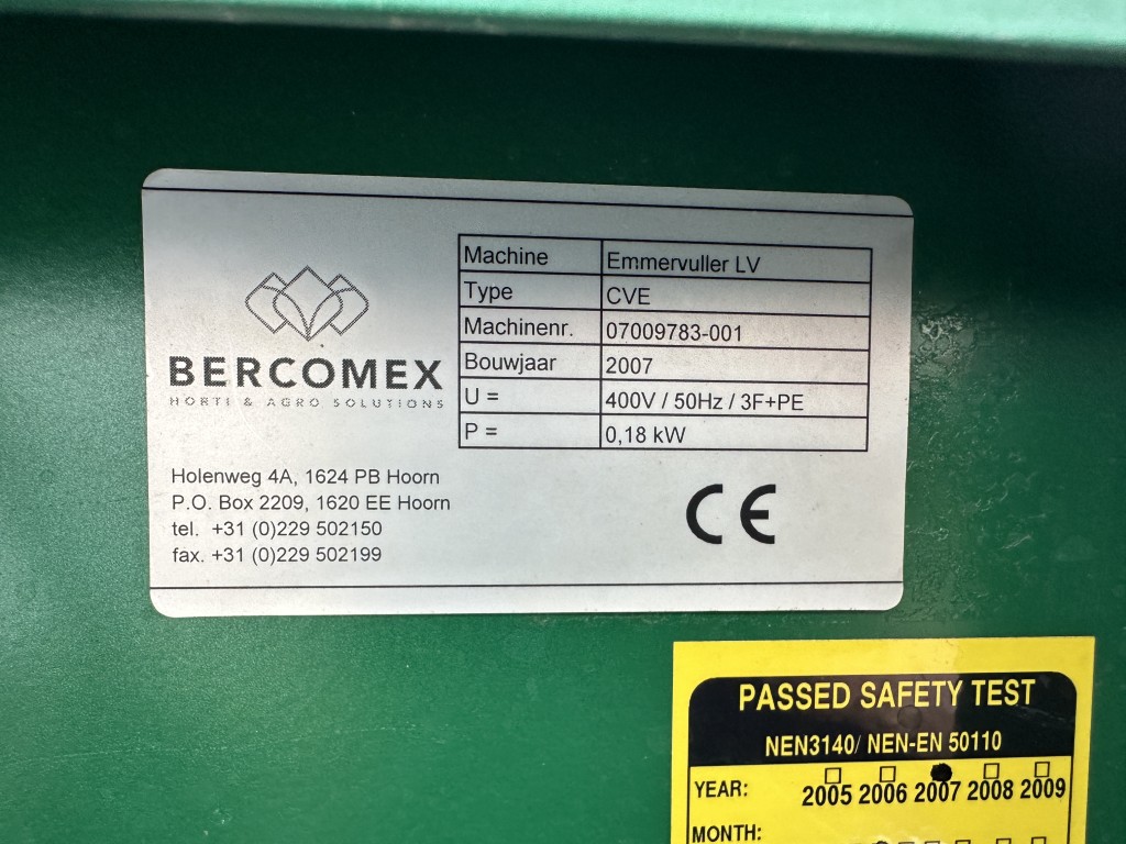 Bercomex CVE Машина для наполнения ведер и емкостей